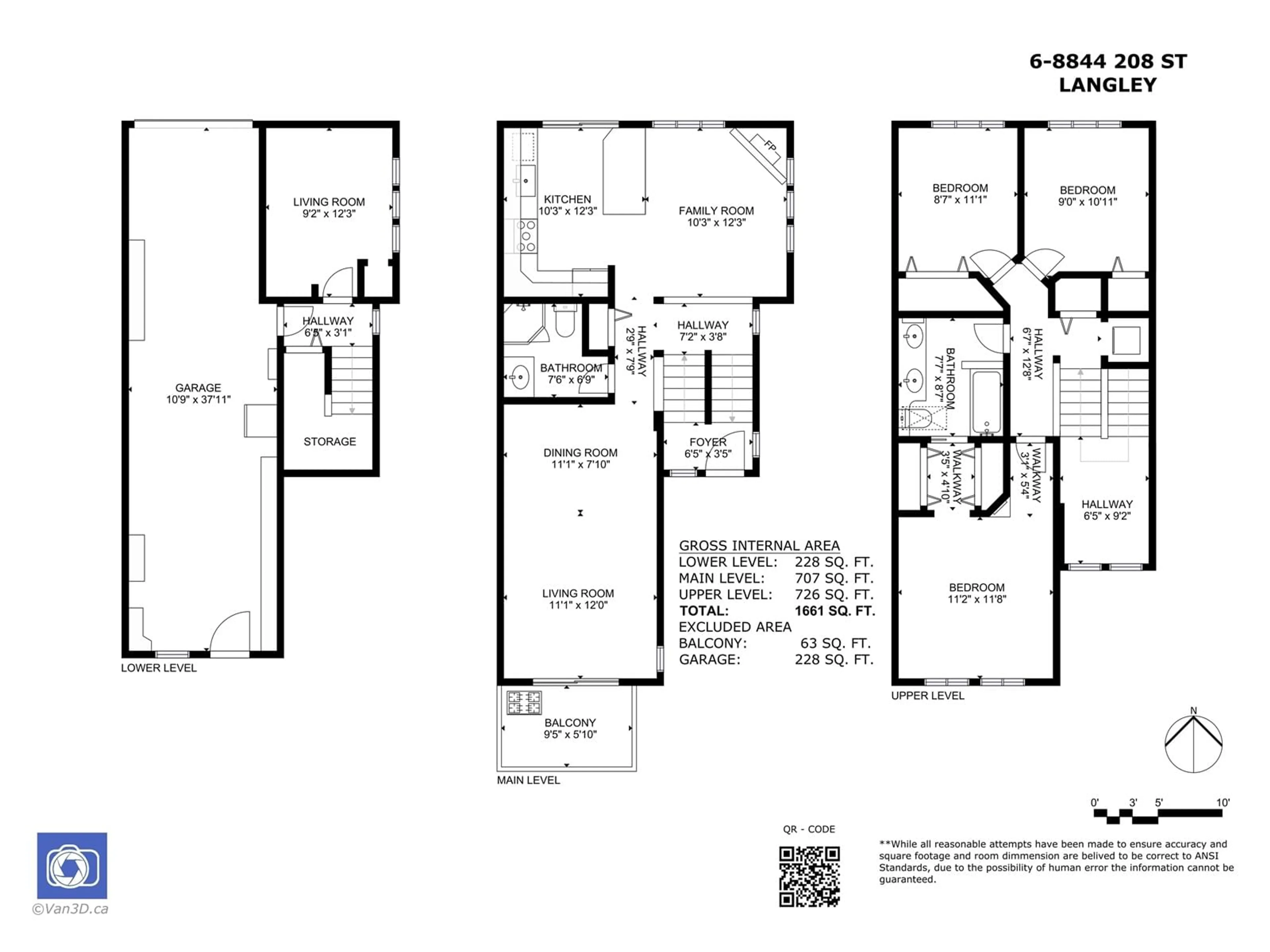 Floor plan for 6 8844 208 STREET, Langley British Columbia V1M3X7