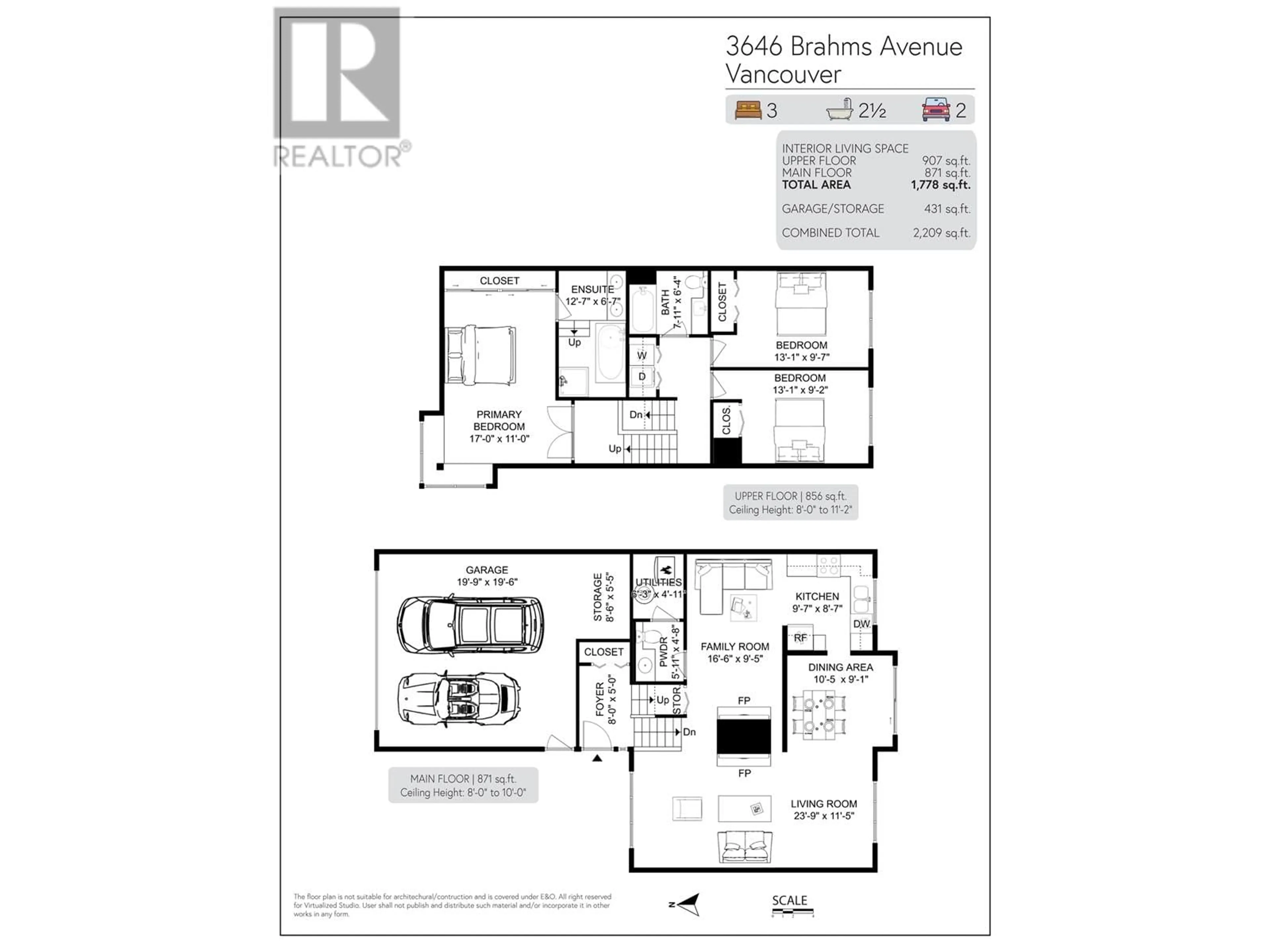 Floor plan for 3646 BRAHMS AVENUE, Vancouver British Columbia V5S4H1