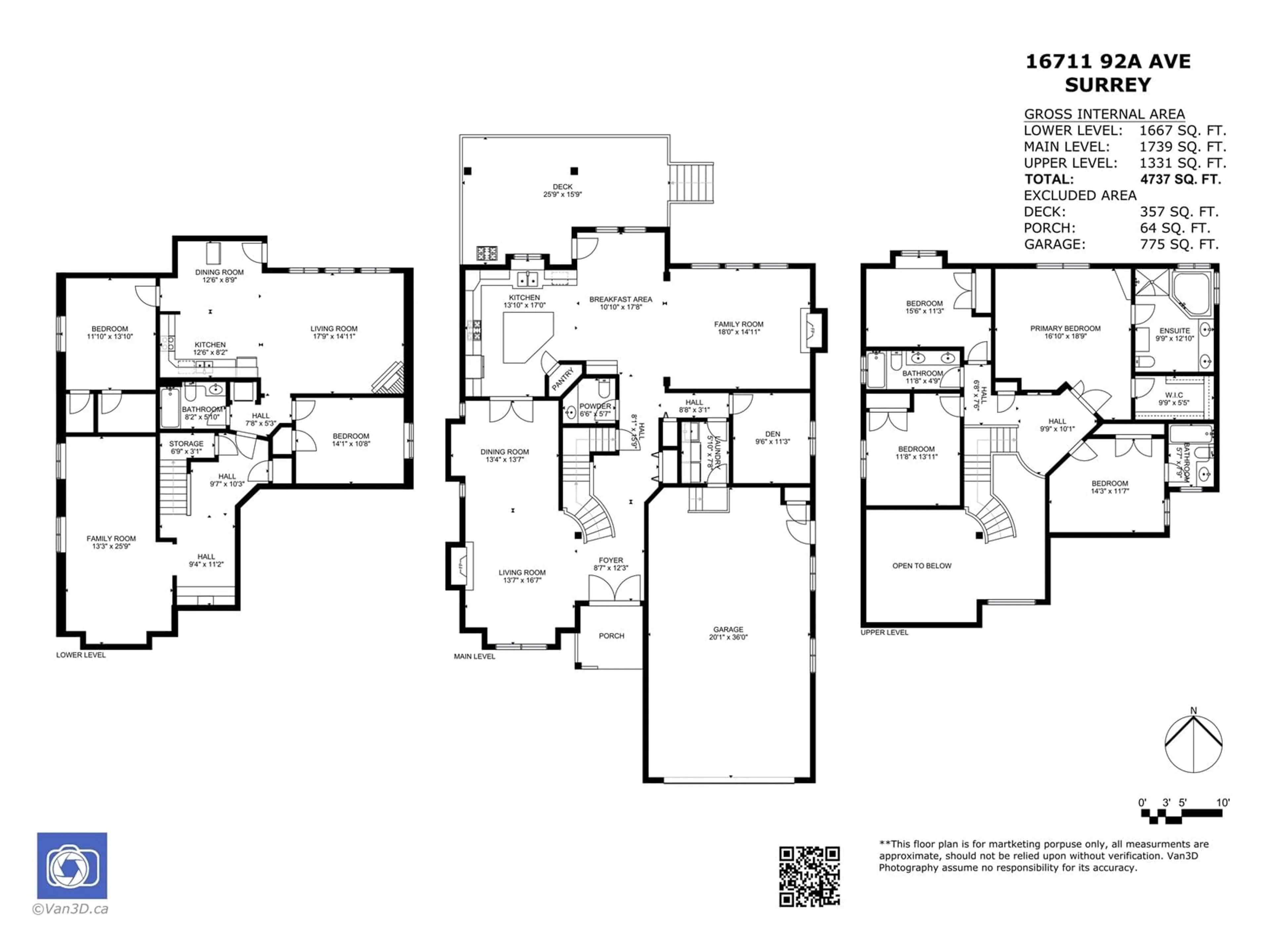 Floor plan for 16711 92A AVENUE, Surrey British Columbia V4N0C7