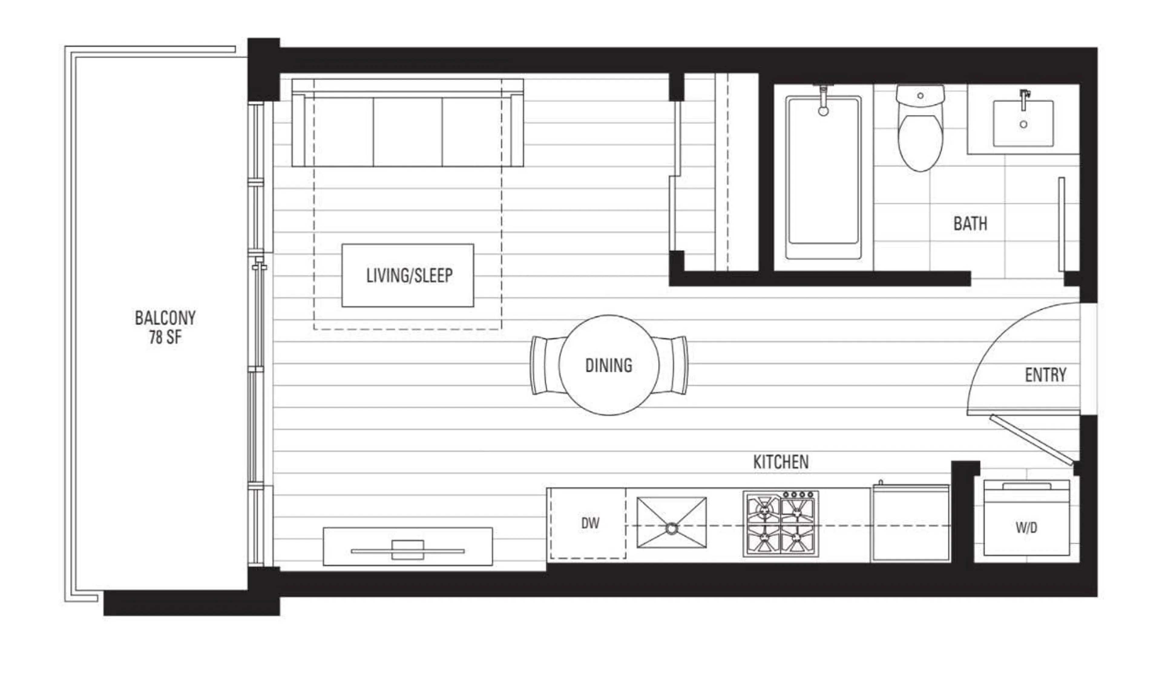 Floor plan for 415 13350 CENTRAL AVENUE, Surrey British Columbia V3T0S1