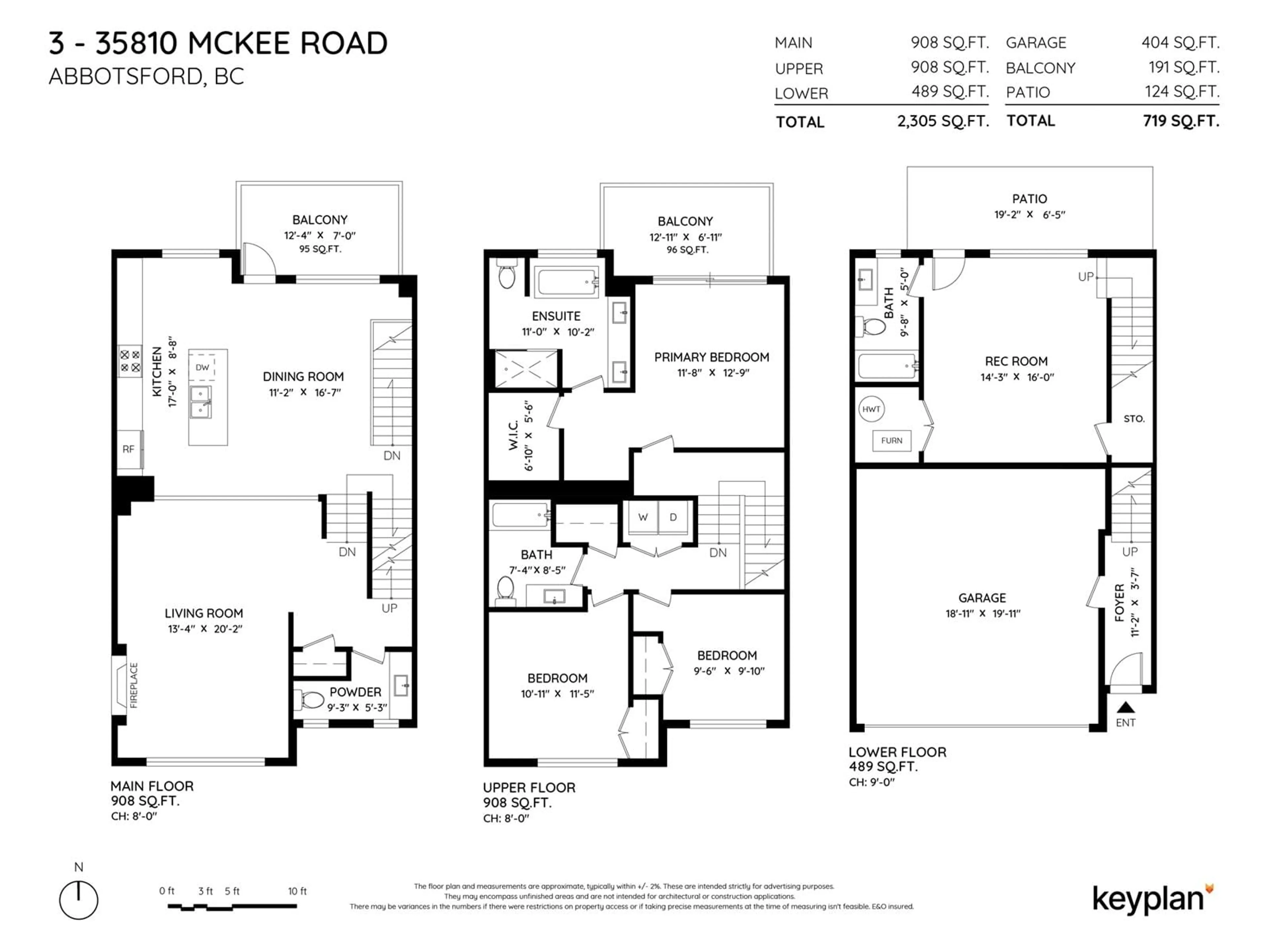 Floor plan for 3 35810 MCKEE ROAD, Abbotsford British Columbia V3G2L6