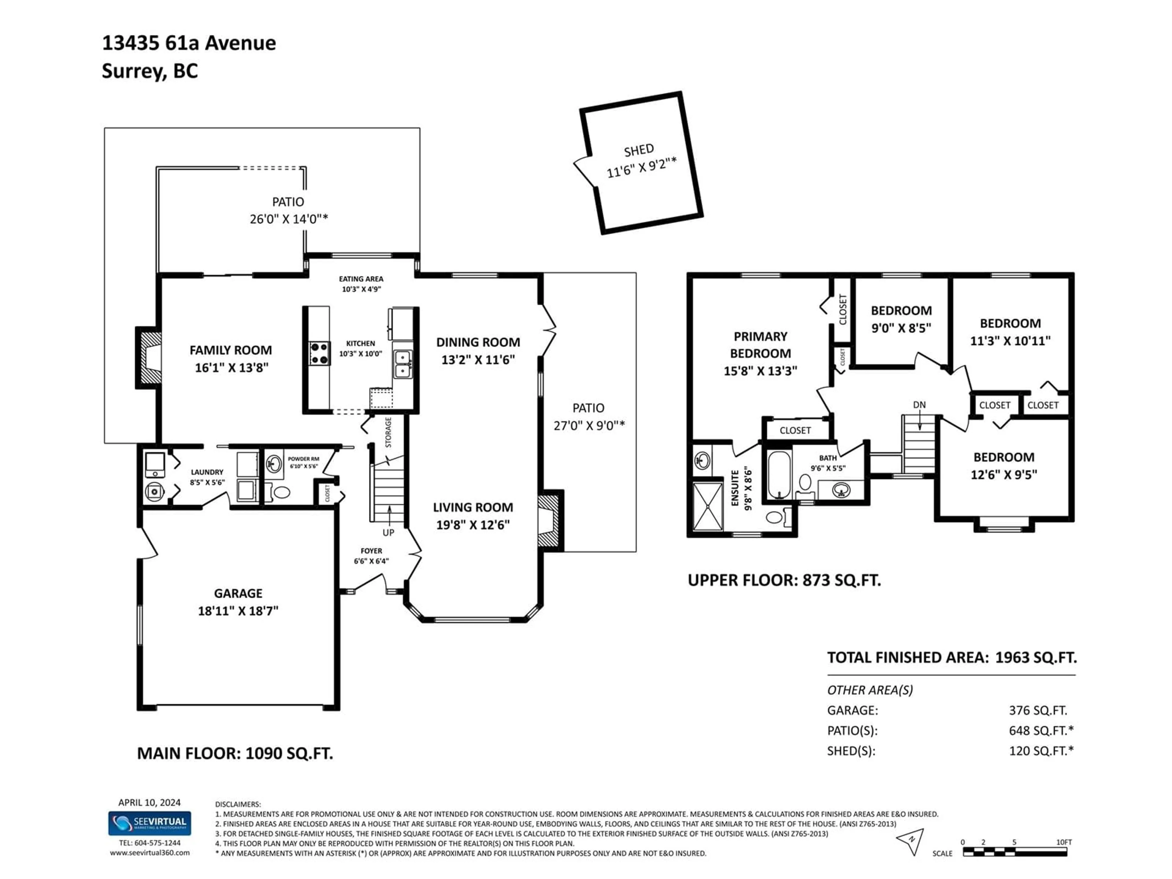 Floor plan for 13435 61A AVENUE, Surrey British Columbia V3X1L9
