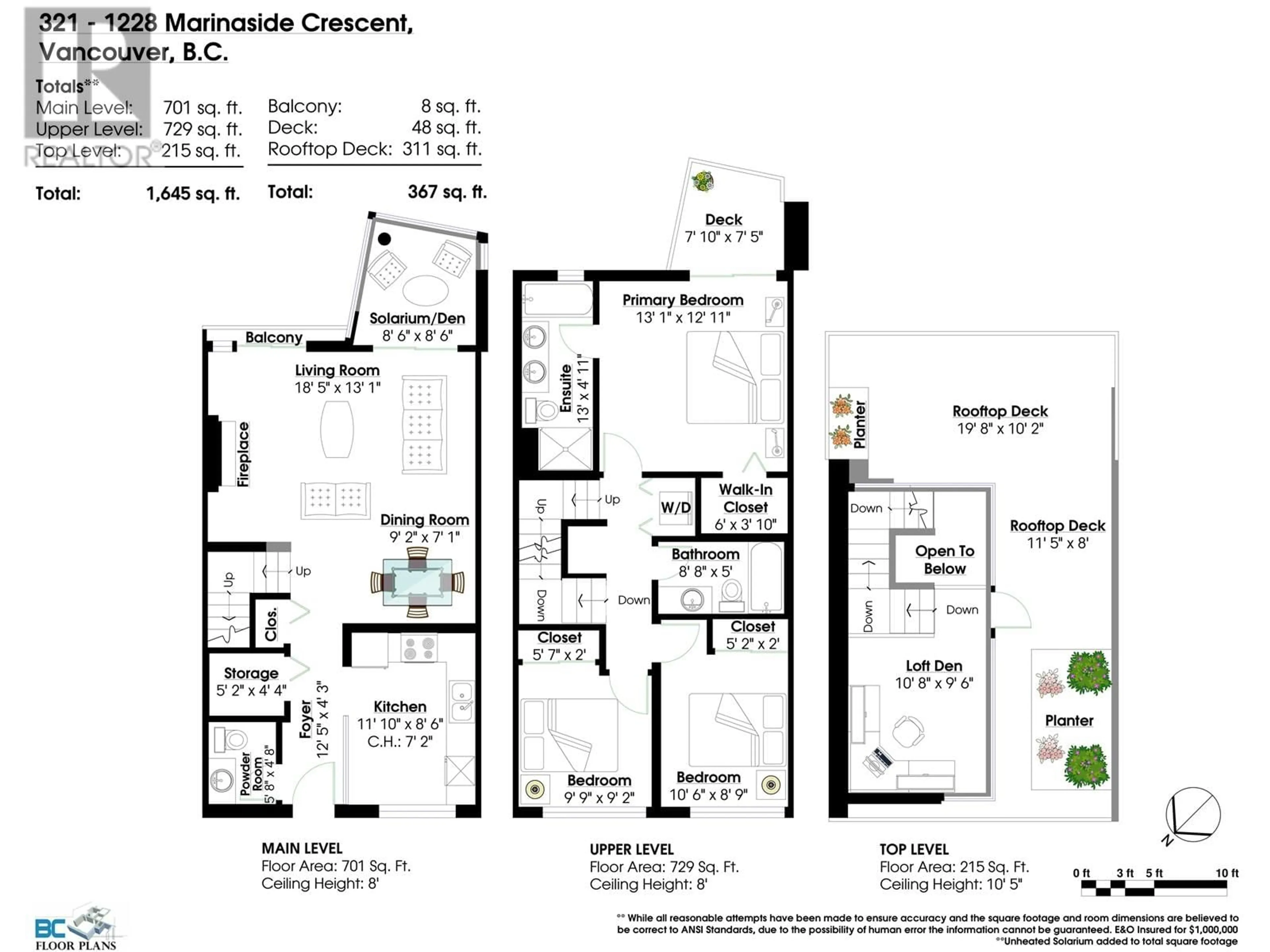 Floor plan for 321 1228 MARINASIDE CRESCENT, Vancouver British Columbia V6Z2W4