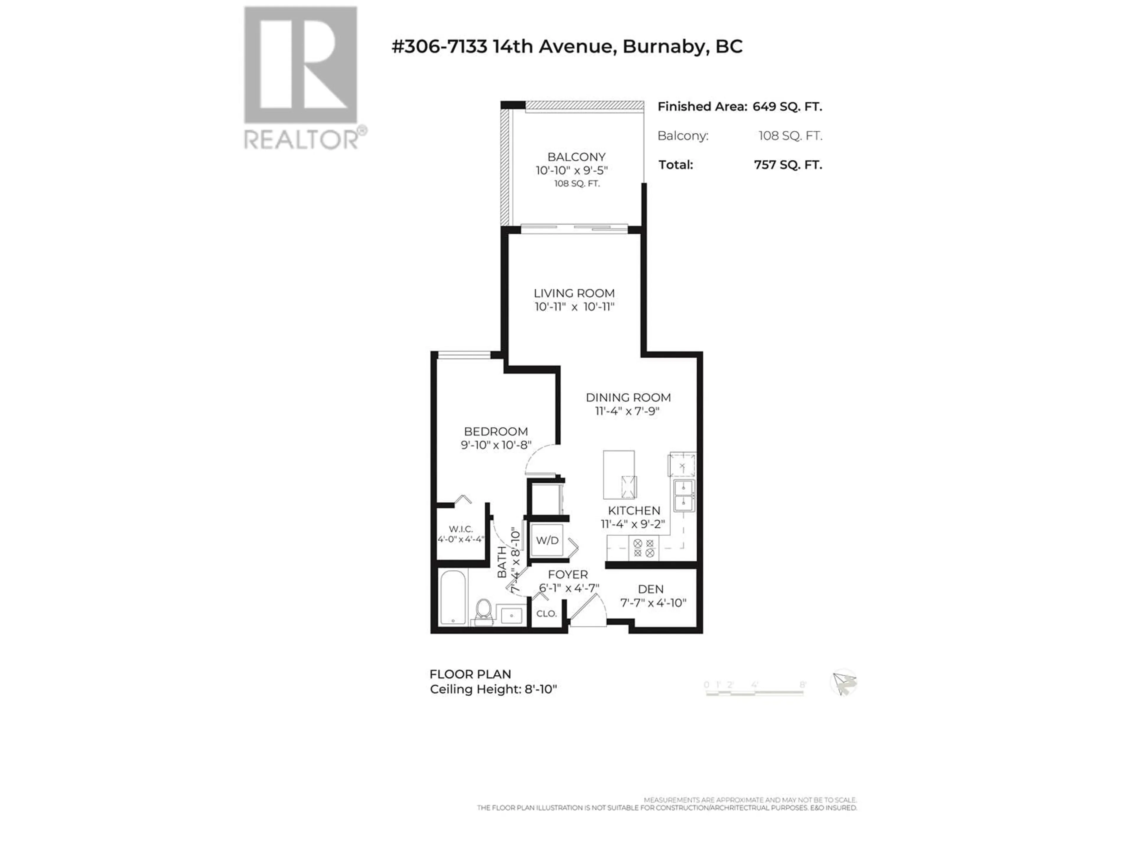 Floor plan for 306 7133 14 AVENUE, Burnaby British Columbia V3N0H5