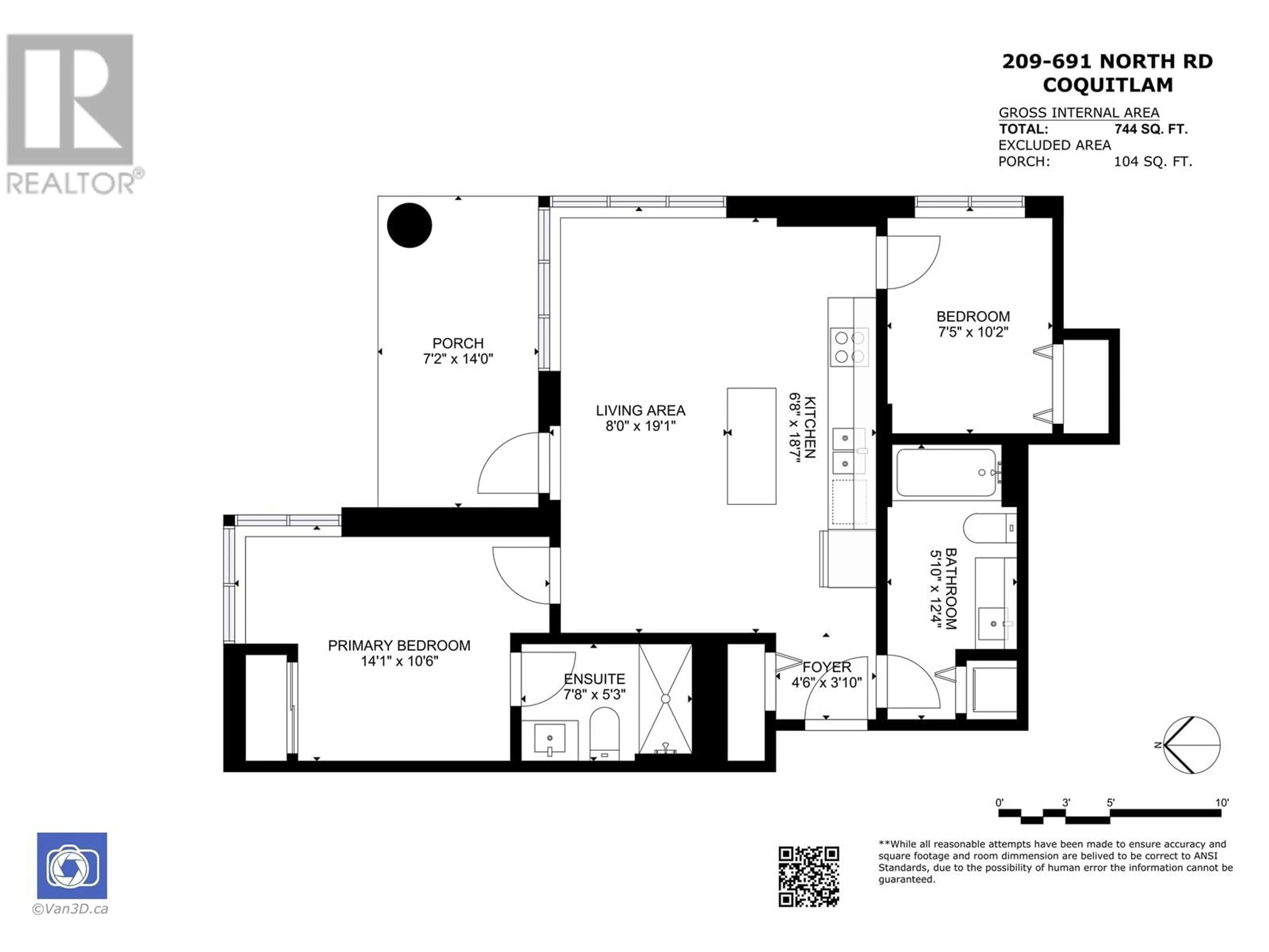 Floor plan for 209 691 NORTH ROAD, Coquitlam British Columbia V3J0H9