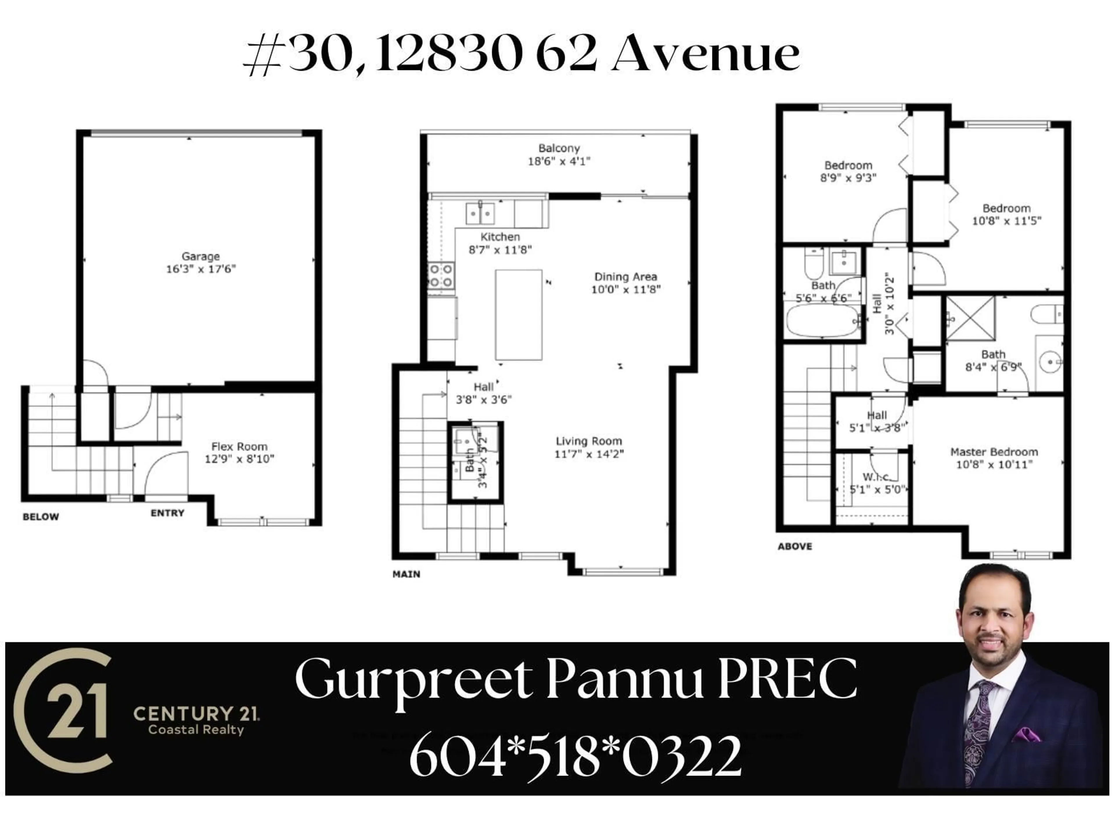 Floor plan for 30 12830 62 AVENUE, Surrey British Columbia V3X0K8