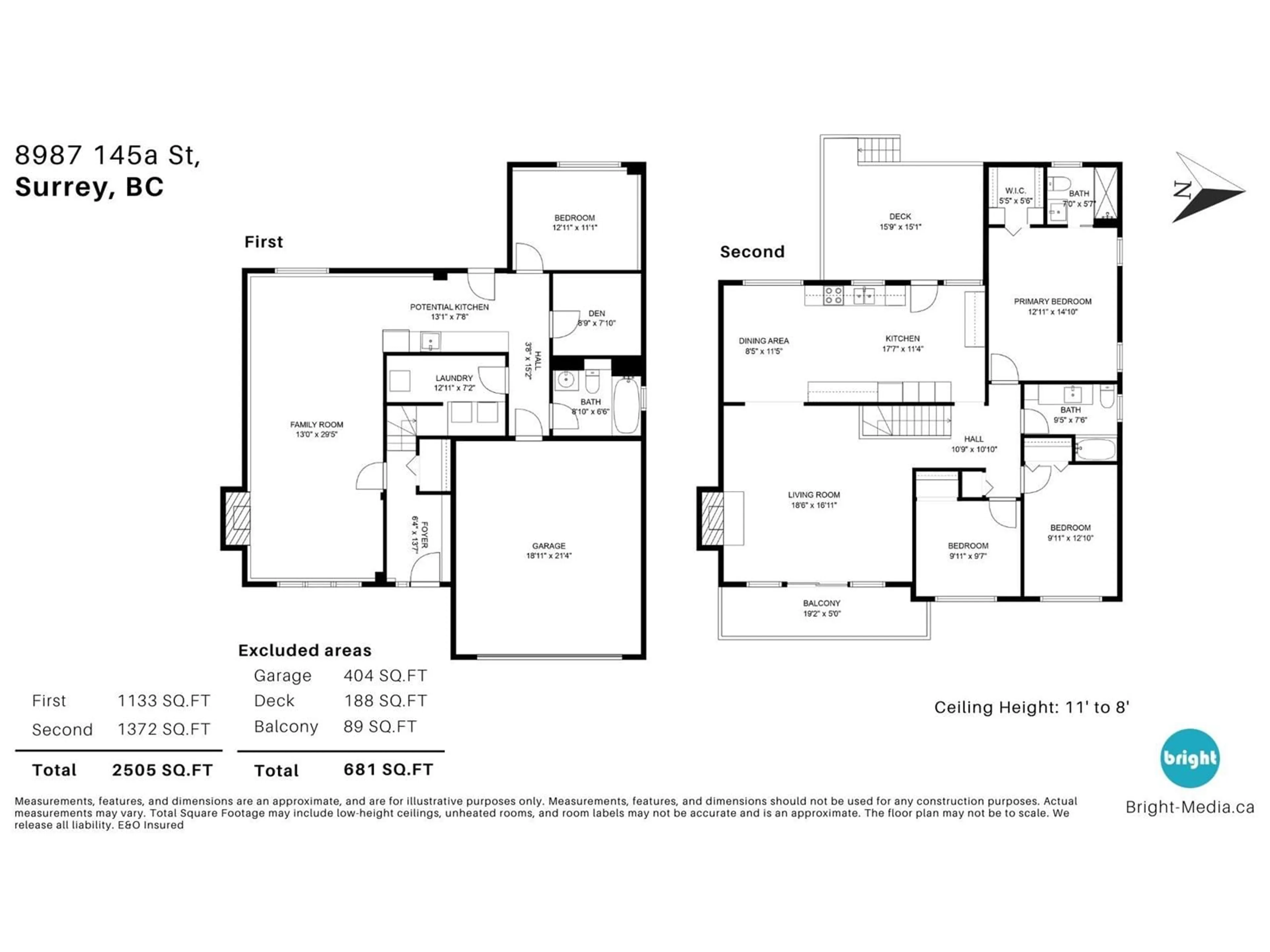 Floor plan for 8987 145A STREET, Surrey British Columbia V3R7S7