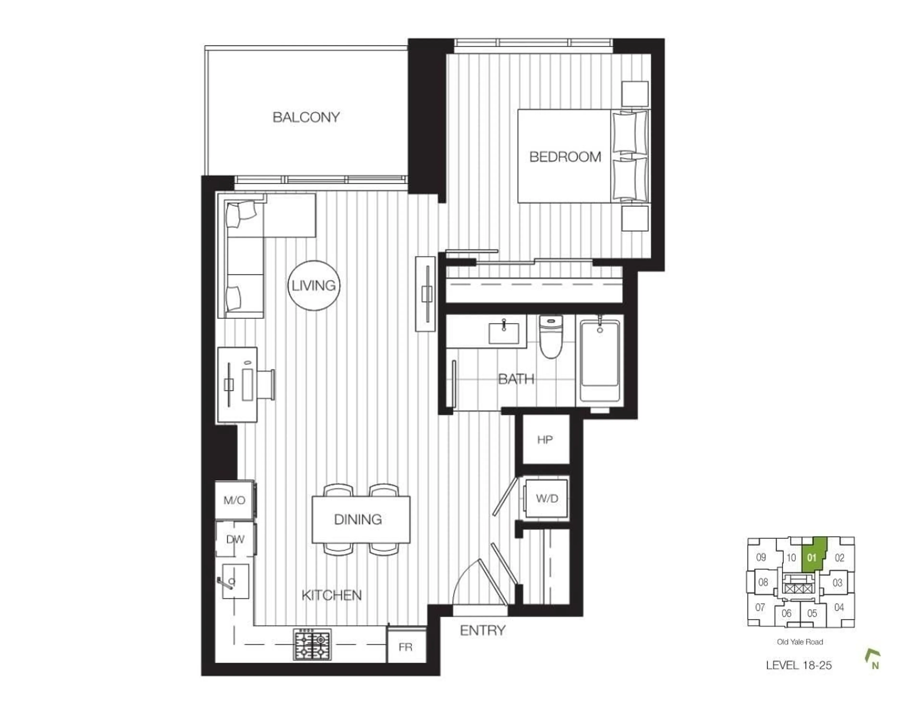 Floor plan for 1801 13359 OLD YALE ROAD, Surrey British Columbia V3T0S4