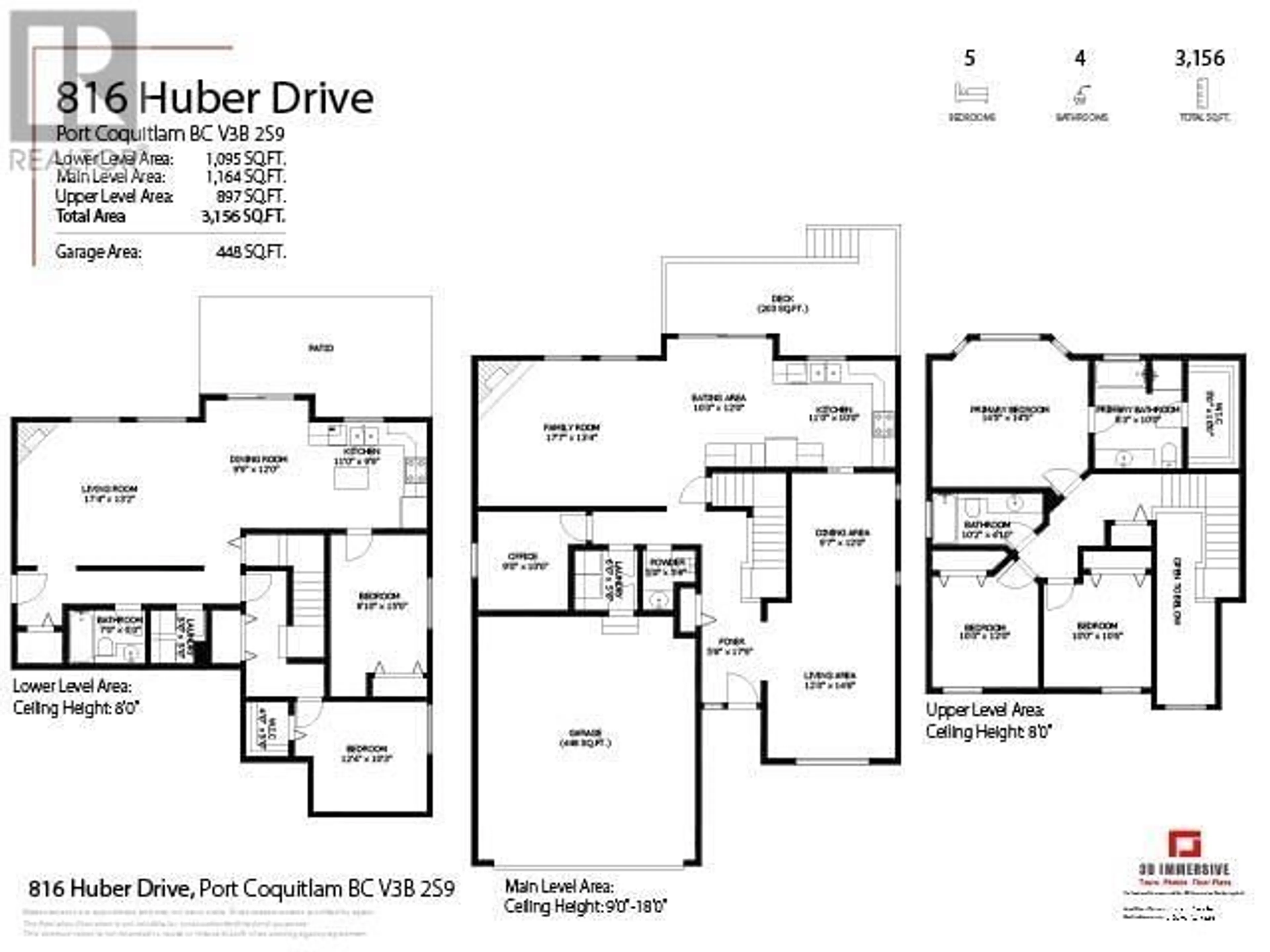 Floor plan for 816 HUBER DRIVE, Port Coquitlam British Columbia V3B2S9