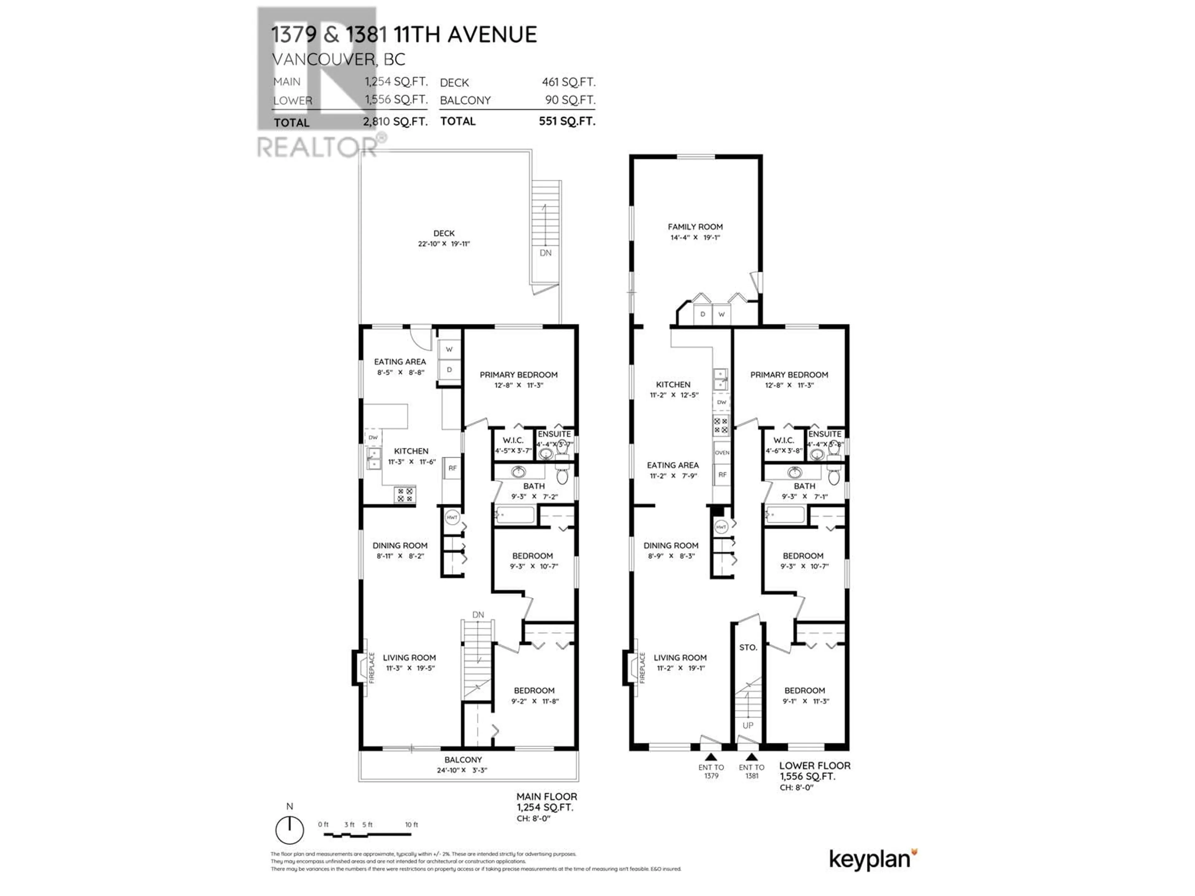 Floor plan for 1379-1381 E 11TH AVENUE, Vancouver British Columbia V5N1Y6