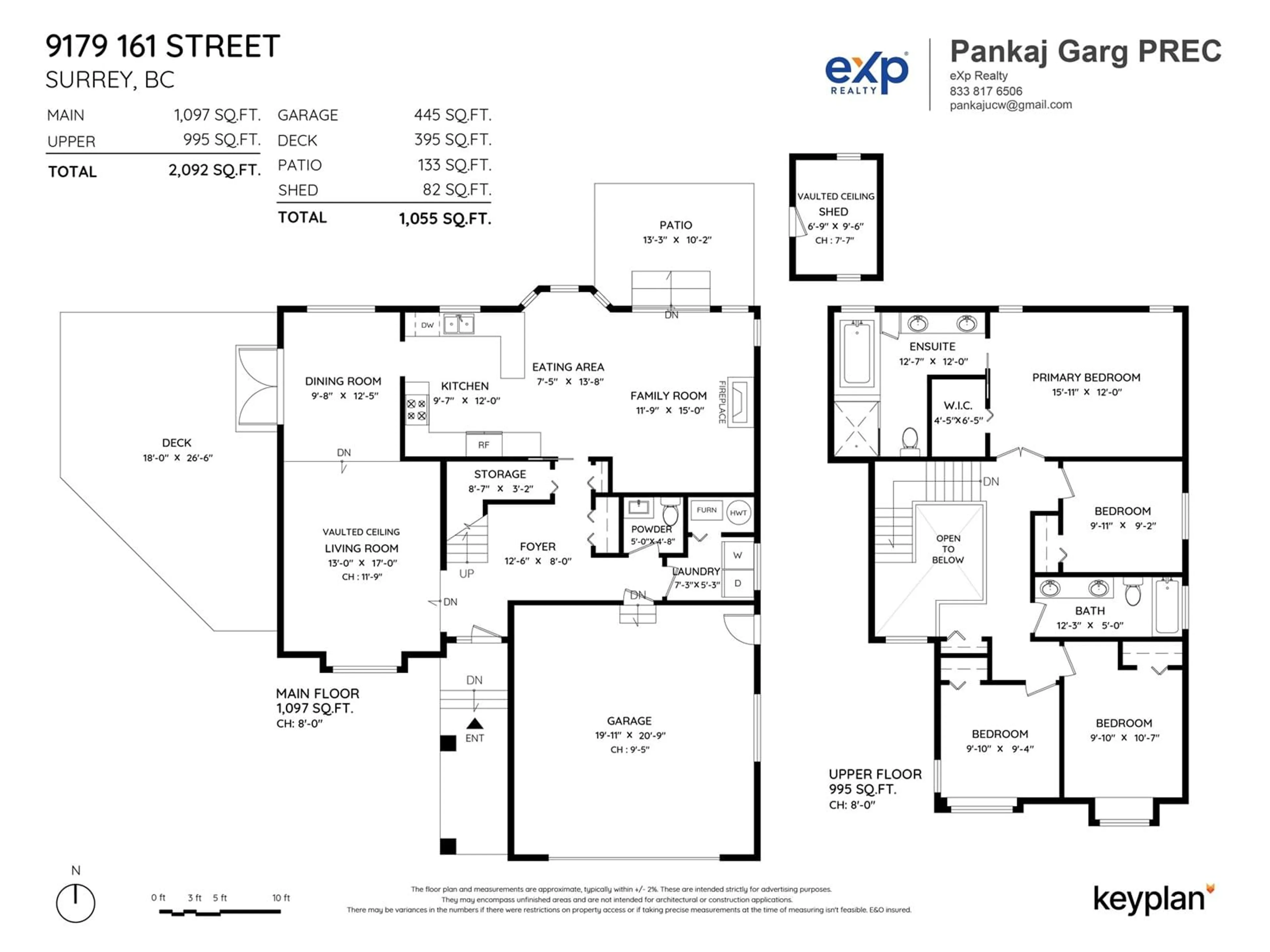 Floor plan for 9179 161 STREET, Surrey British Columbia V4N3E5