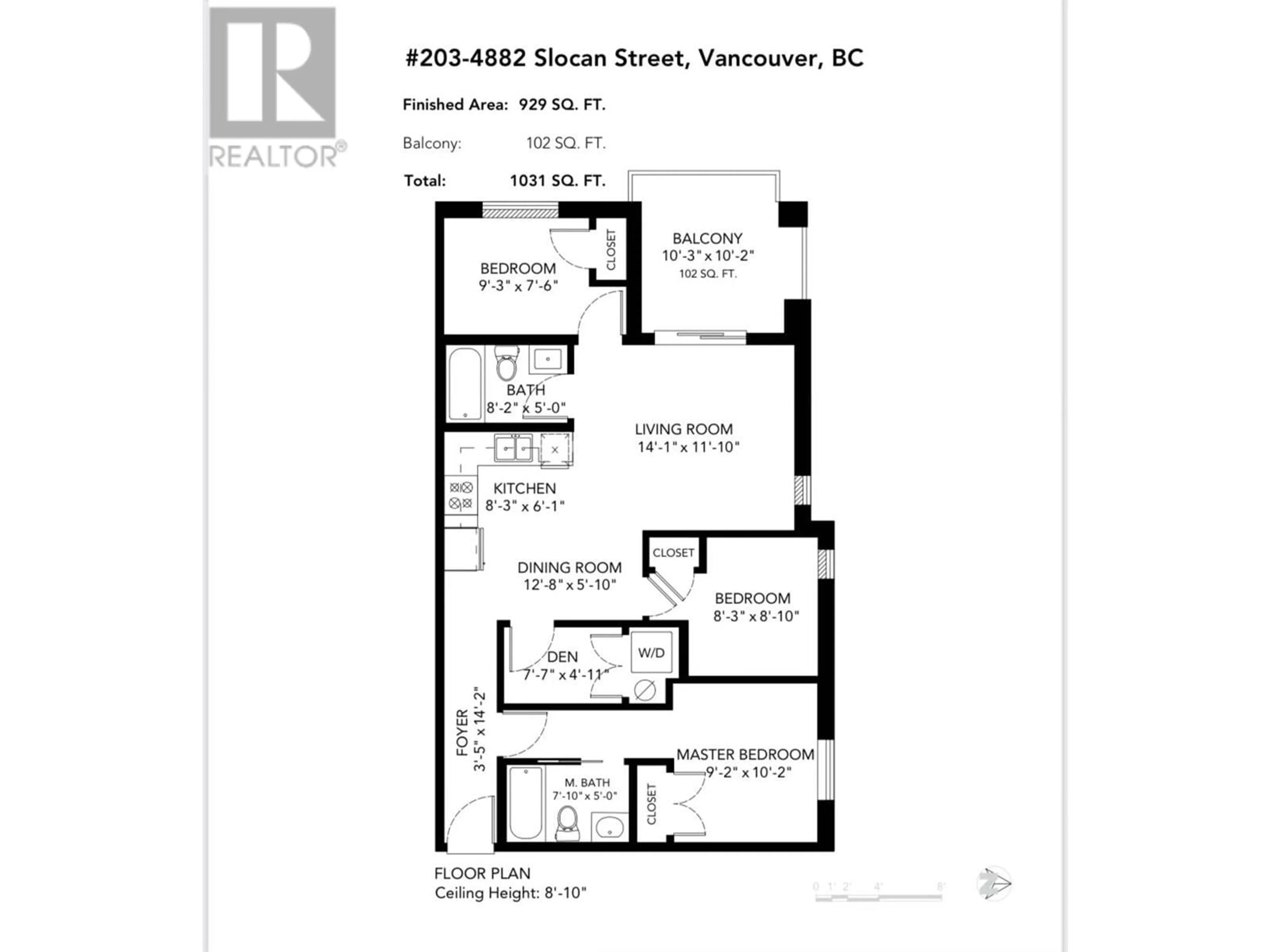 Floor plan for 203 4882 SLOCAN STREET, Vancouver British Columbia V5R2A3