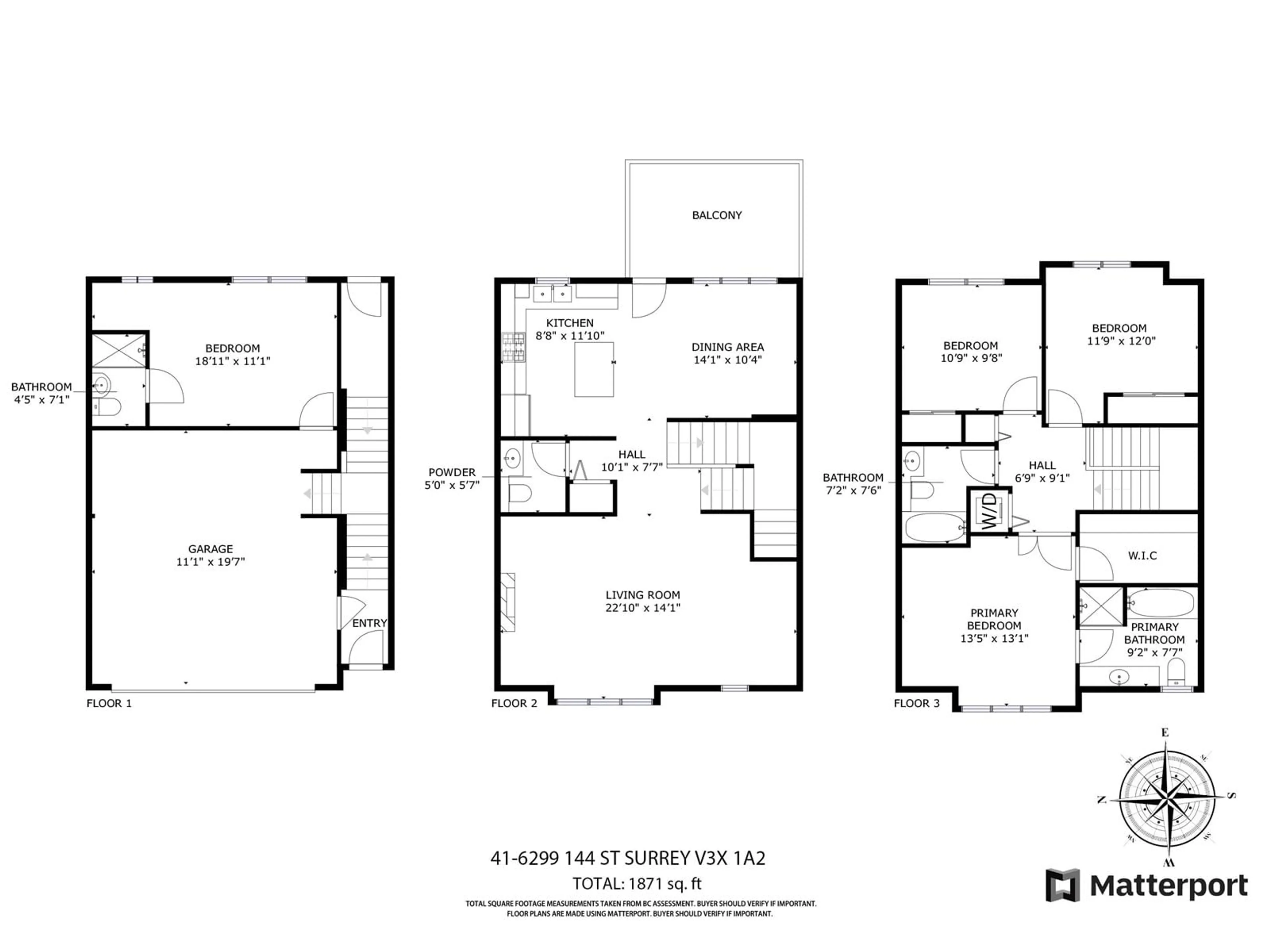 Floor plan for 41 6299 144 STREET, Surrey British Columbia V3X1A2
