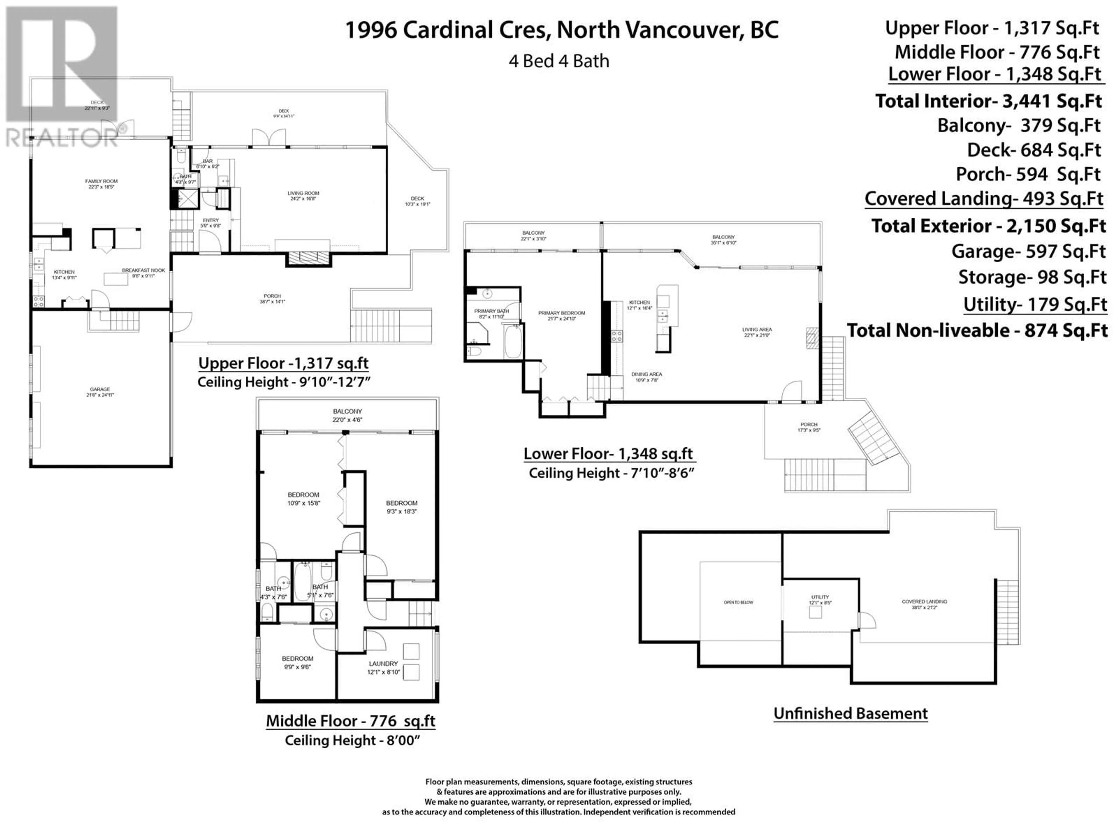 Floor plan for 1996 CARDINAL CRESCENT, North Vancouver British Columbia V7G1Y4