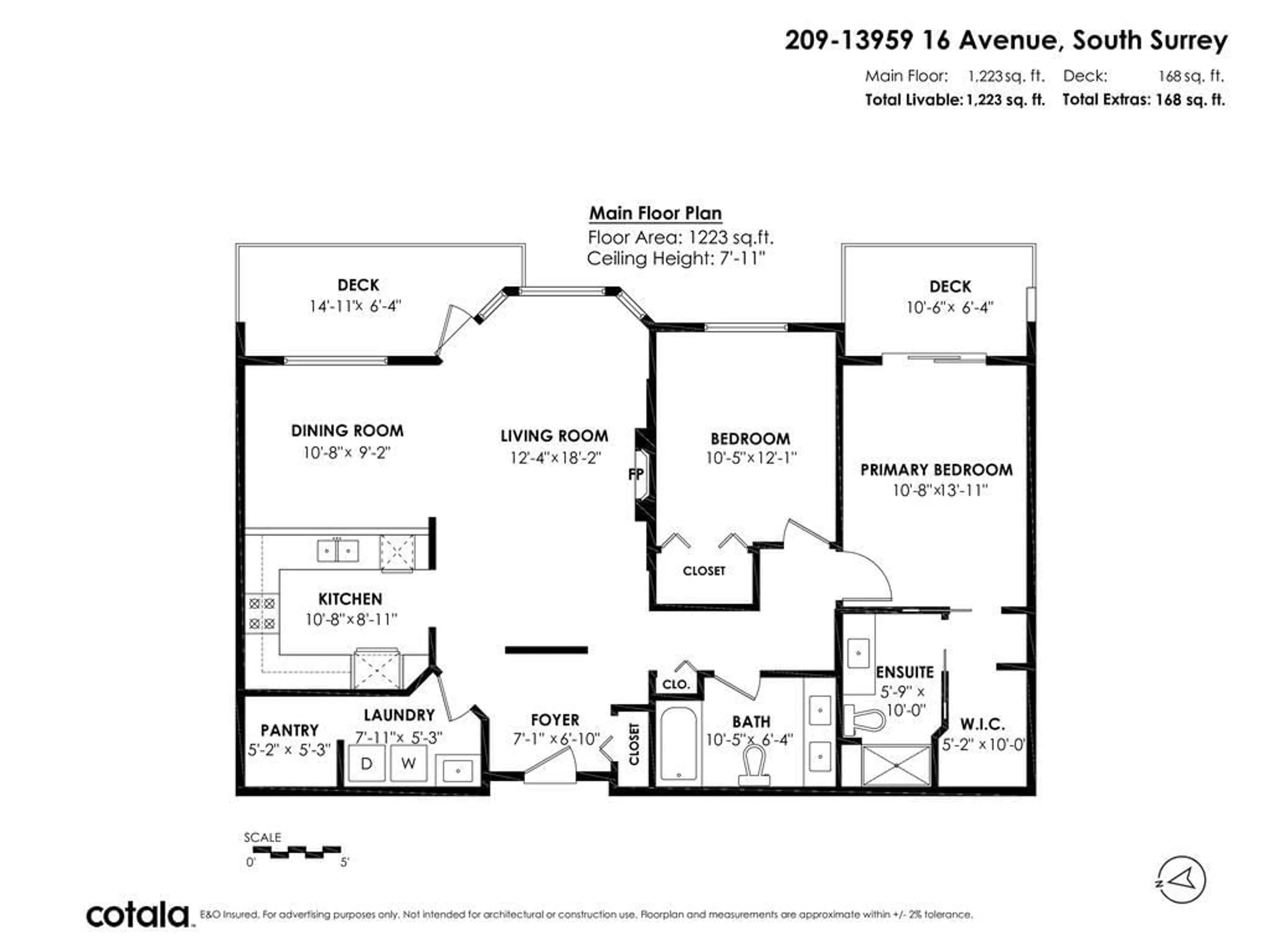 Floor plan for 209 13959 16 AVENUE, Surrey British Columbia V4A1P8