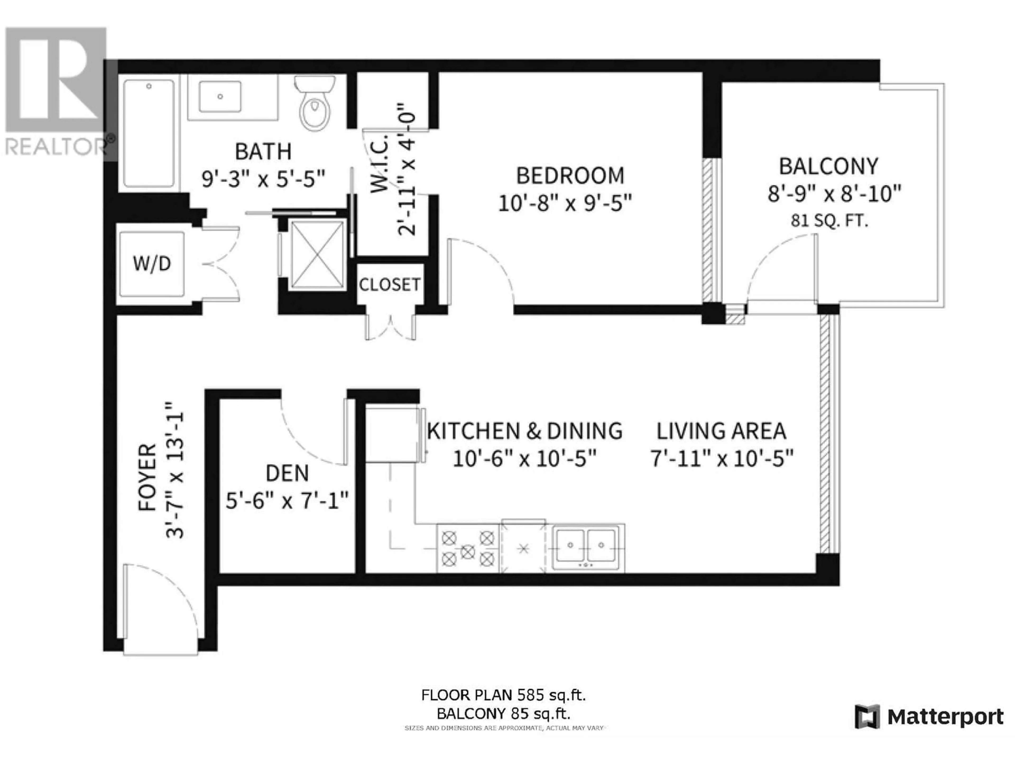 Floor plan for 2101 8538 RIVER DISTRICT CROSSING, Vancouver British Columbia V5S0C9