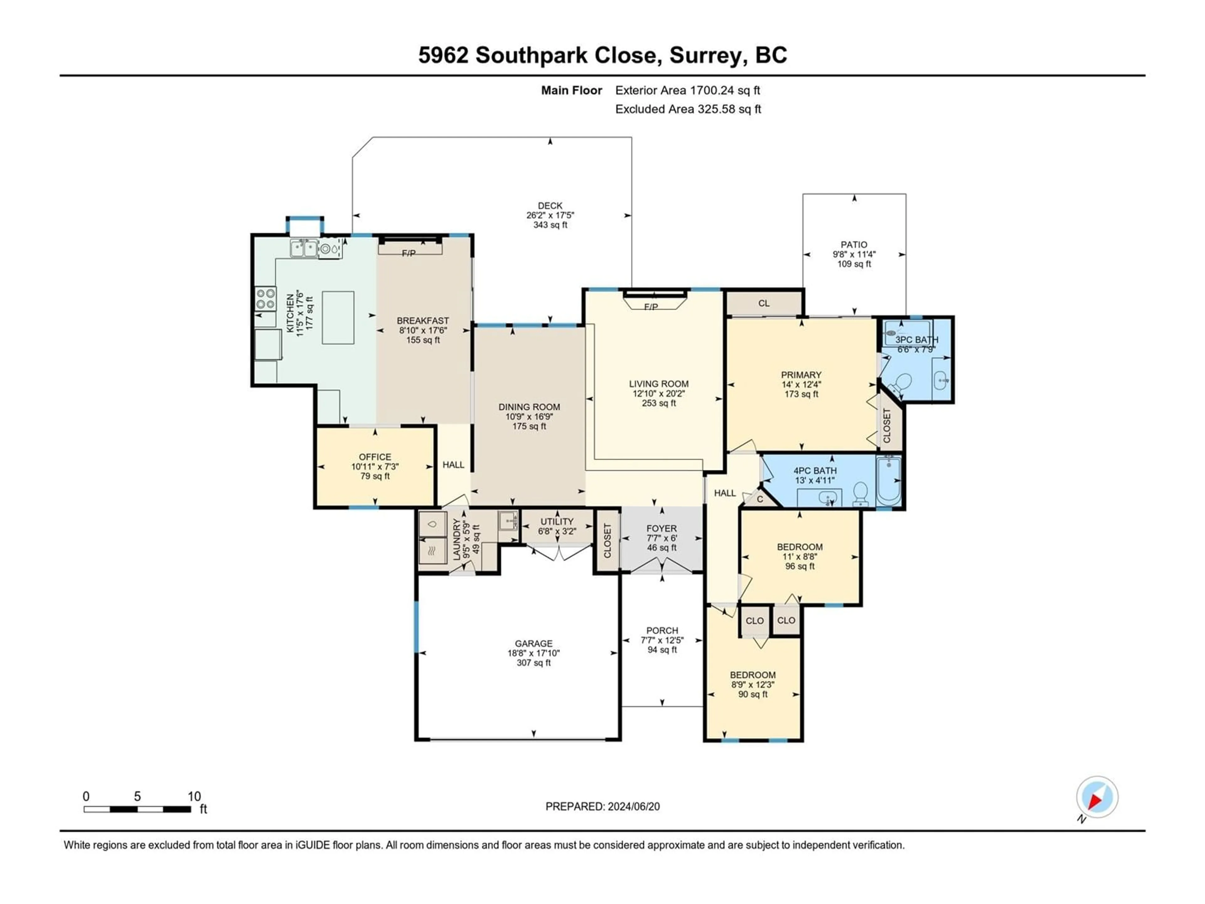 Floor plan for 5962 SOUTHPARK CLOSE, Surrey British Columbia V3X2B8