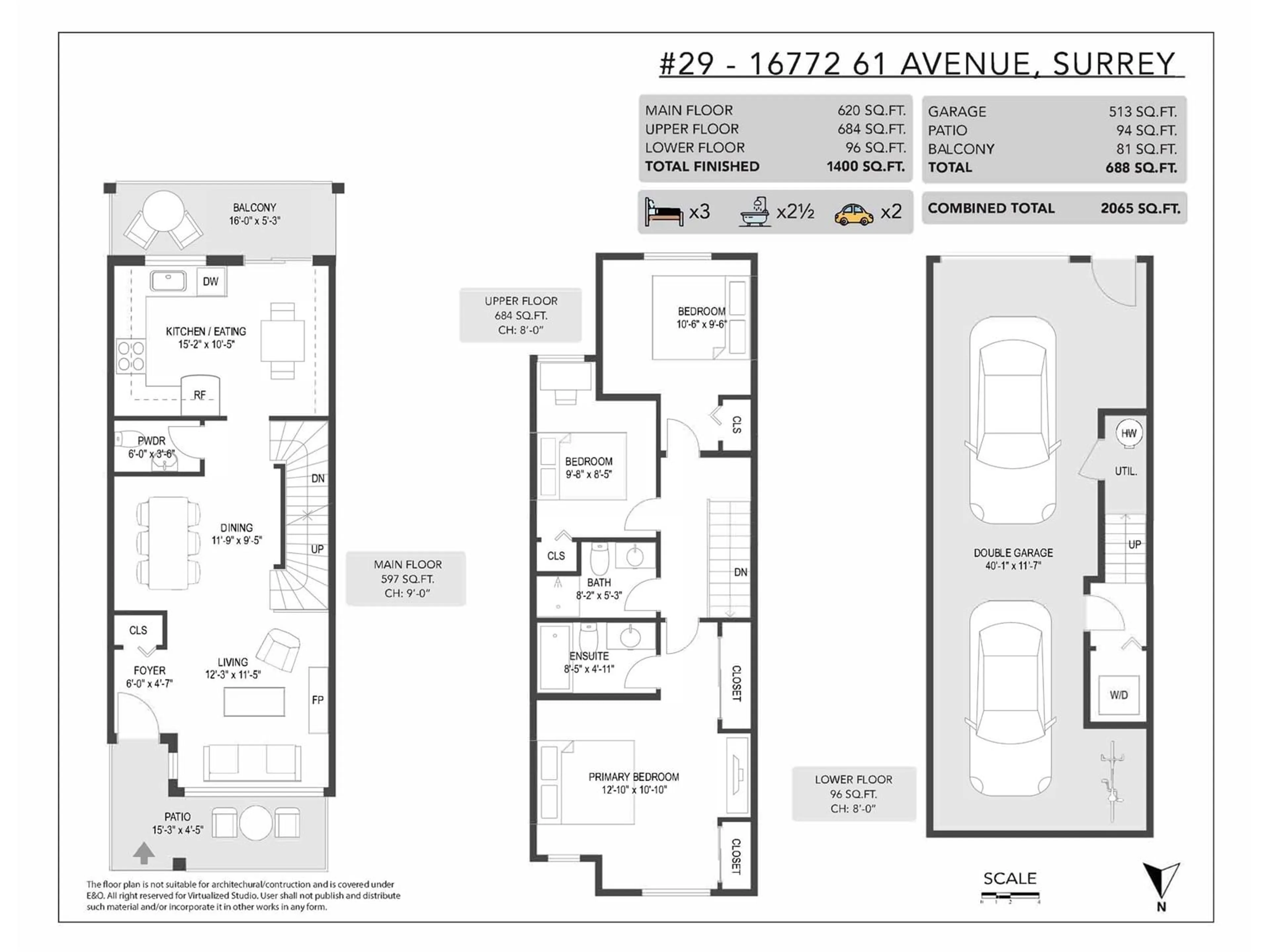 Floor plan for 29 16772 61 AVENUE, Surrey British Columbia V3S4P2