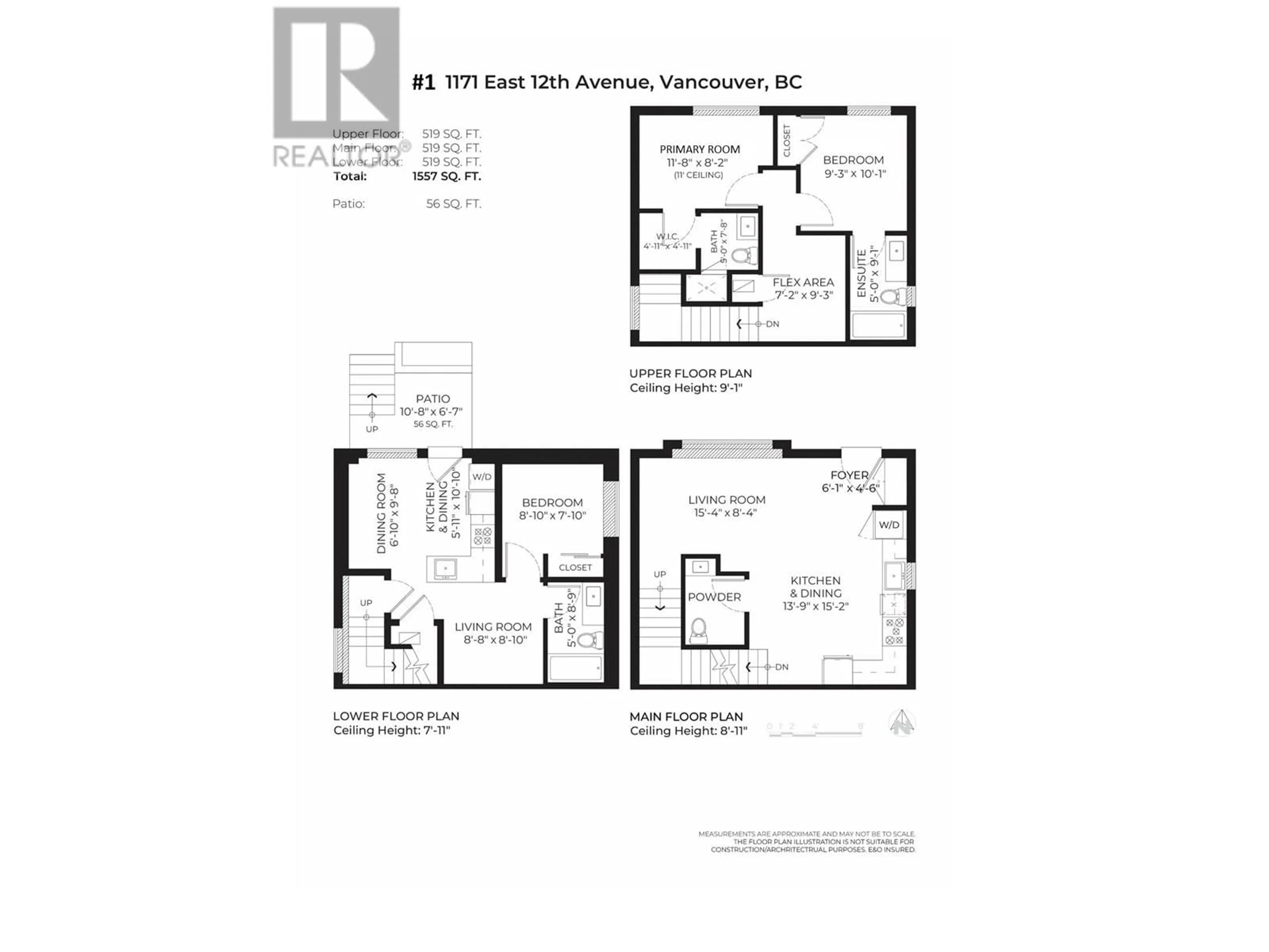 Floor plan for 1 1171 E 12TH AVENUE, Vancouver British Columbia V5T2J8