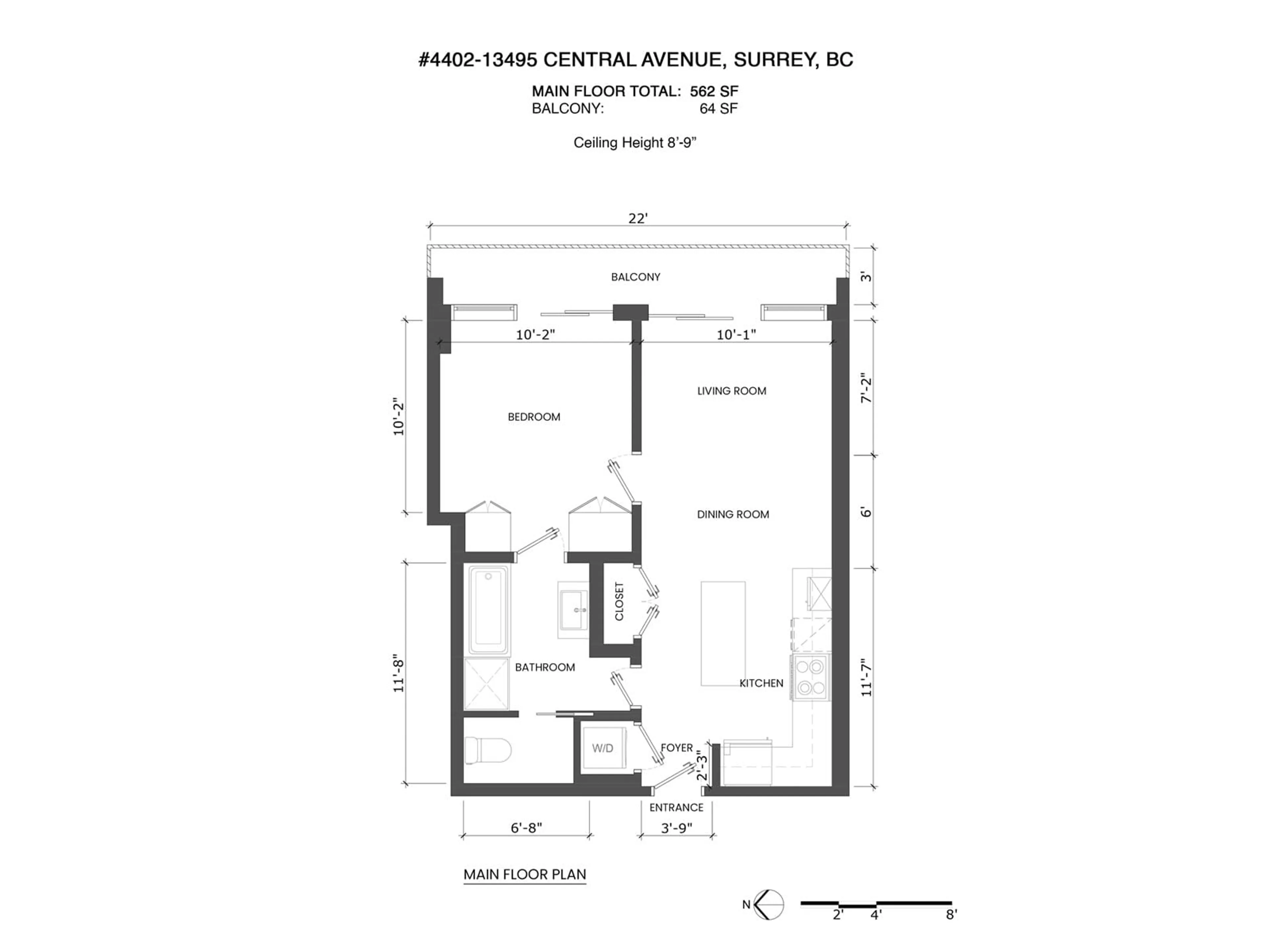 Floor plan for 4402 13495 CENTRAL AVENUE, Surrey British Columbia V3T0K2