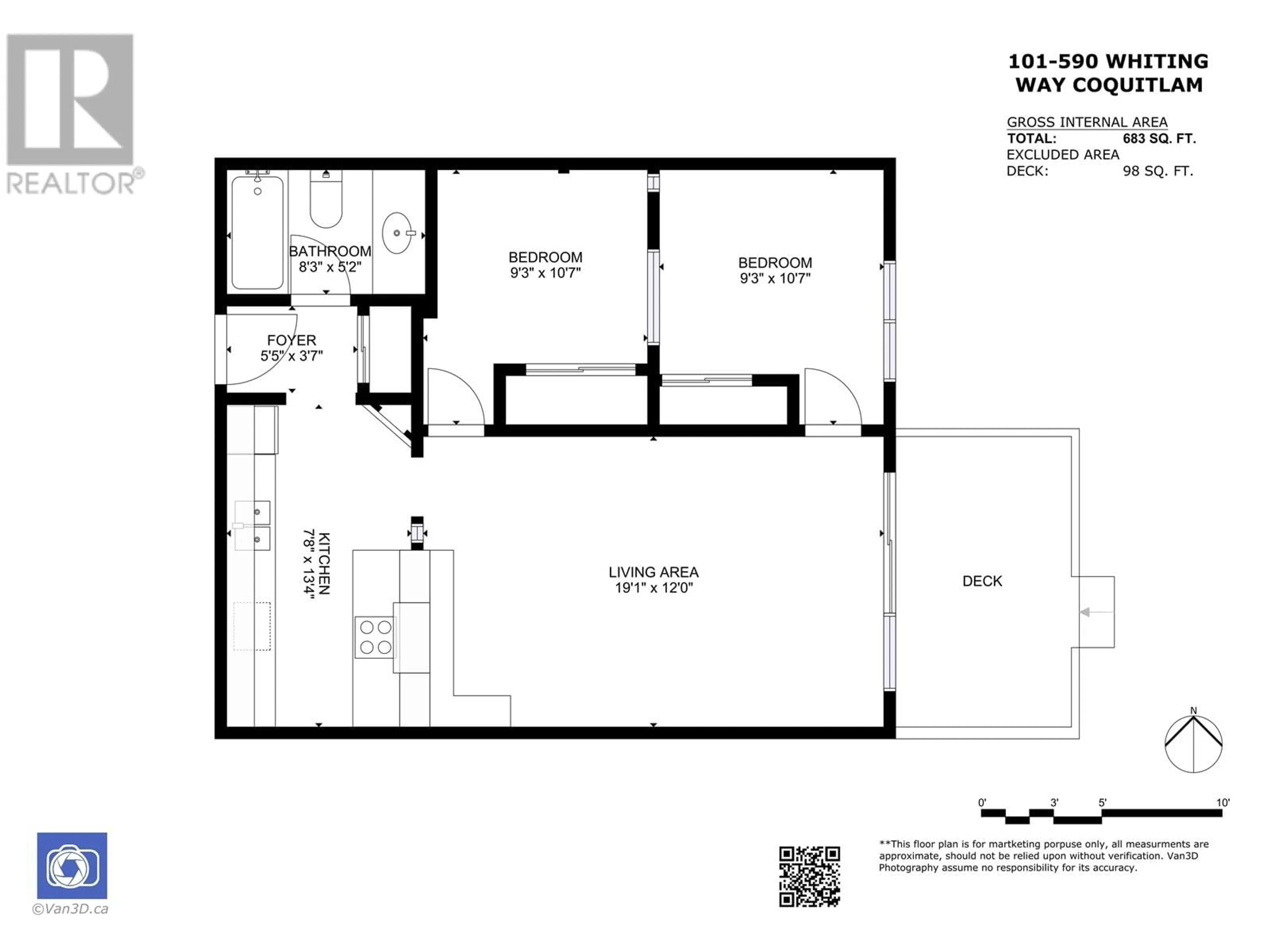 Floor plan for 101 590 WHITING WAY, Coquitlam British Columbia V3J3R9