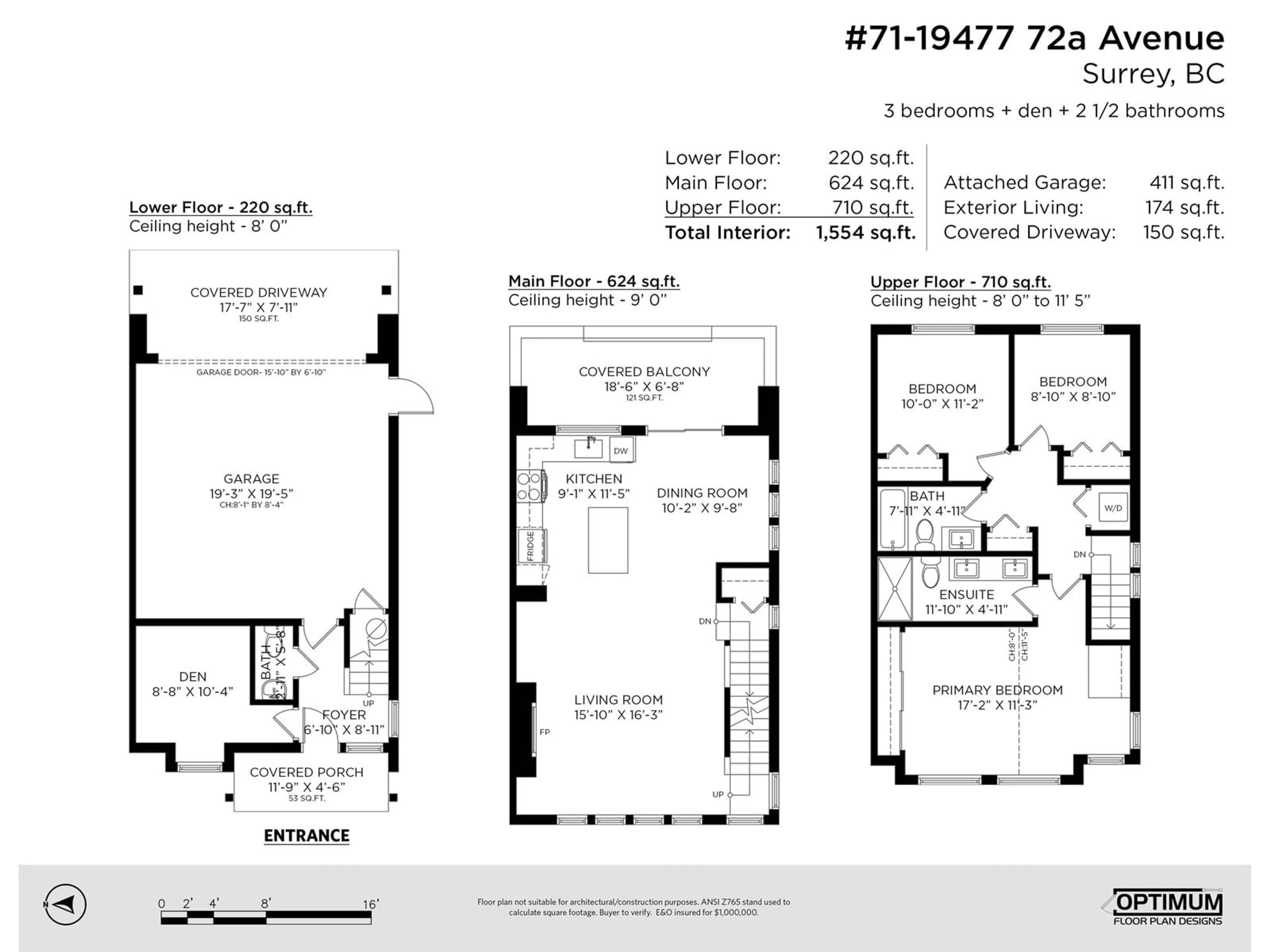 Floor plan for 71 19477 72A AVENUE, Surrey British Columbia V4N6M2