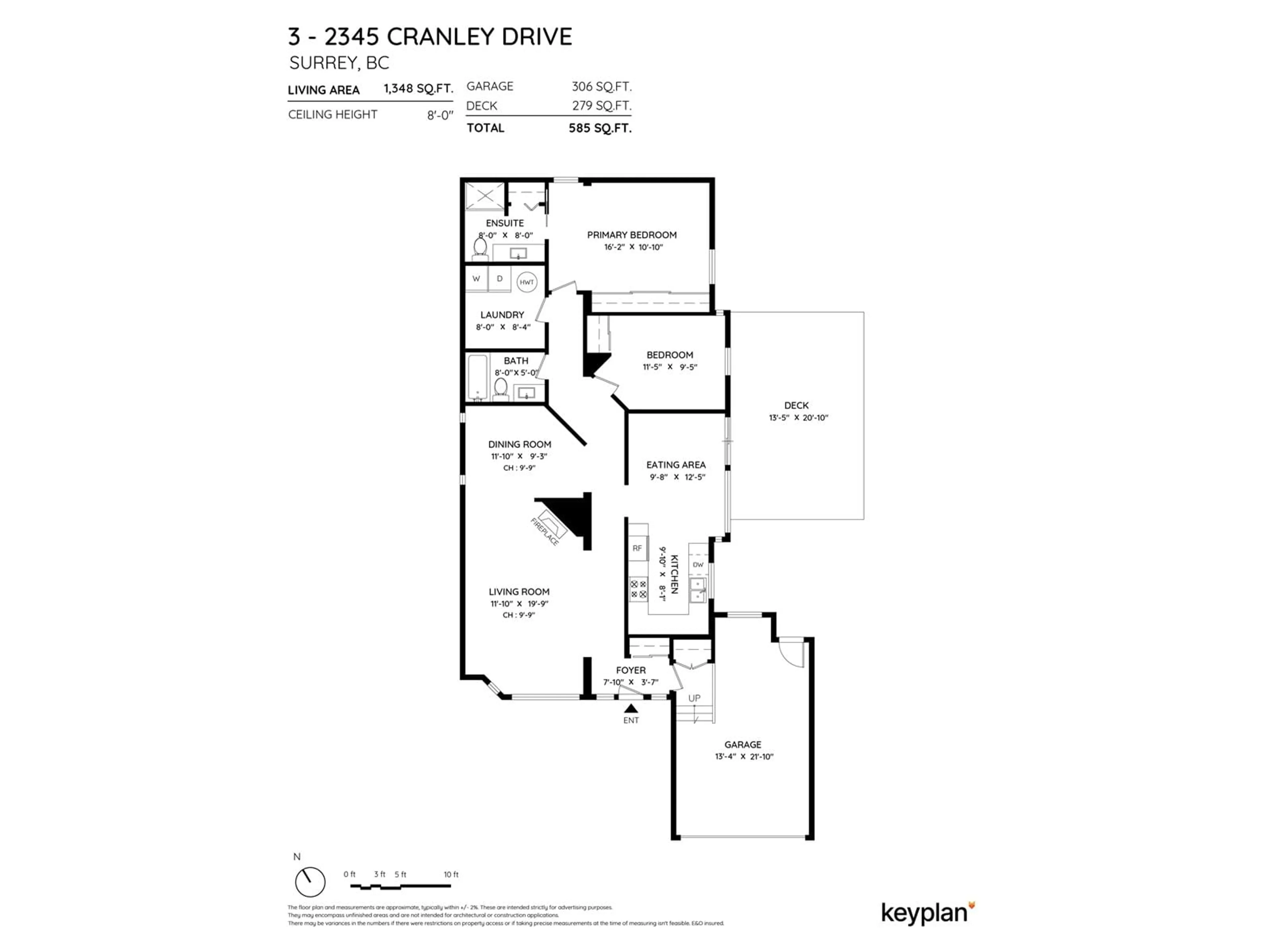 Floor plan for 3 2345 CRANLEY DRIVE, Surrey British Columbia V4A9G5