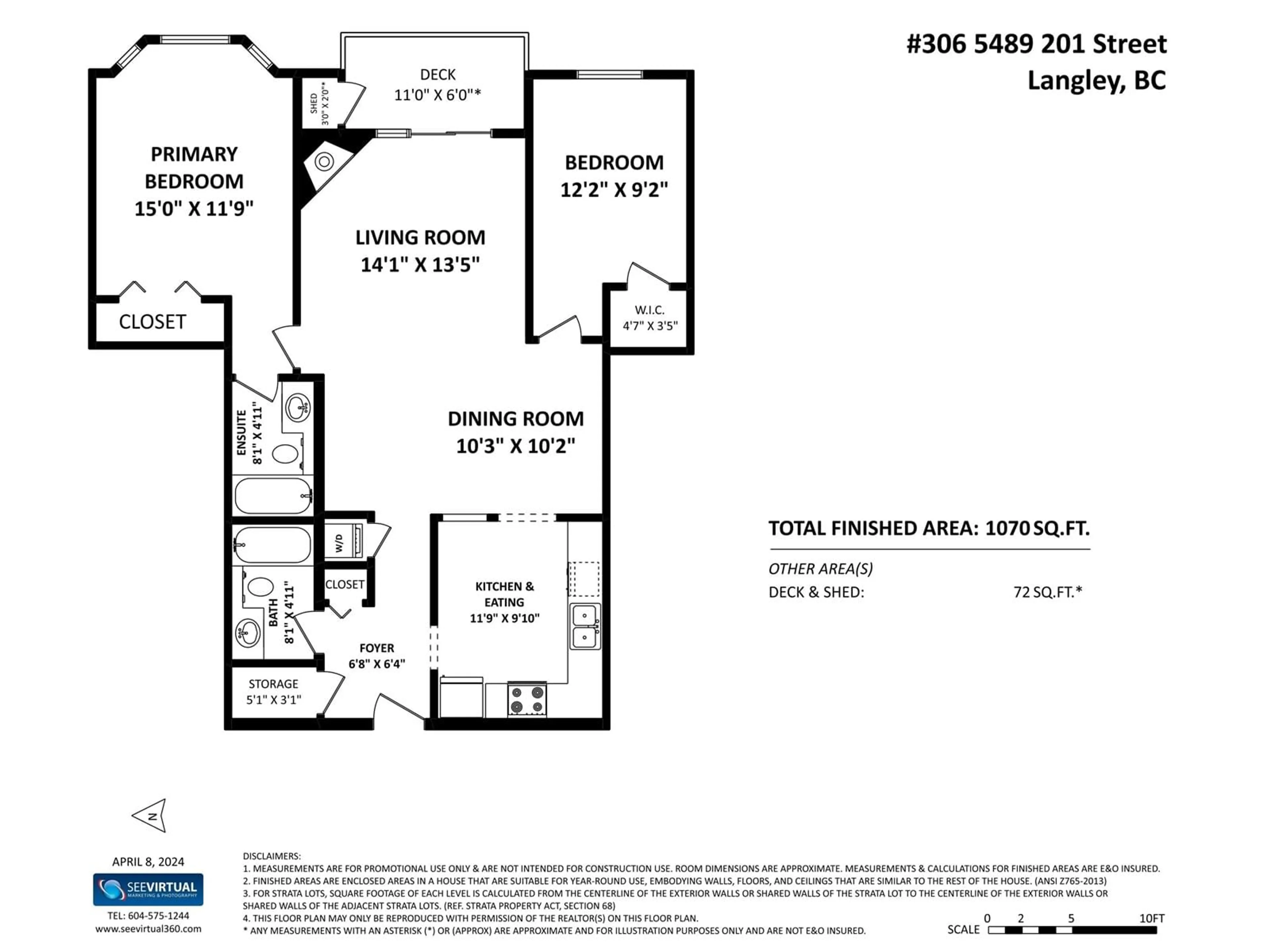 Floor plan for 306 5489 201 STREET, Langley British Columbia V3A1P8