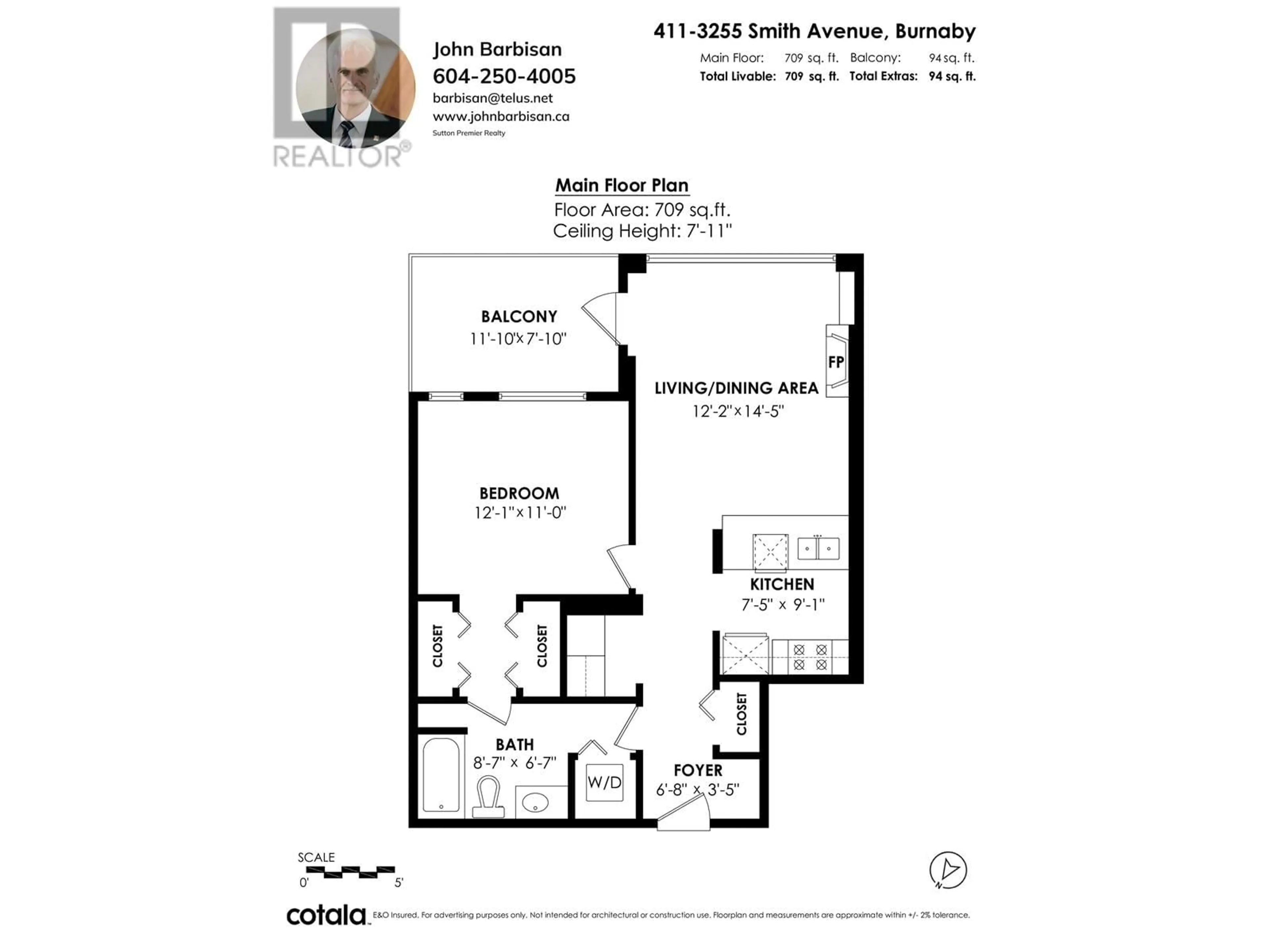 Floor plan for 411 3255 SMITH AVENUE, Burnaby British Columbia V5G0B5