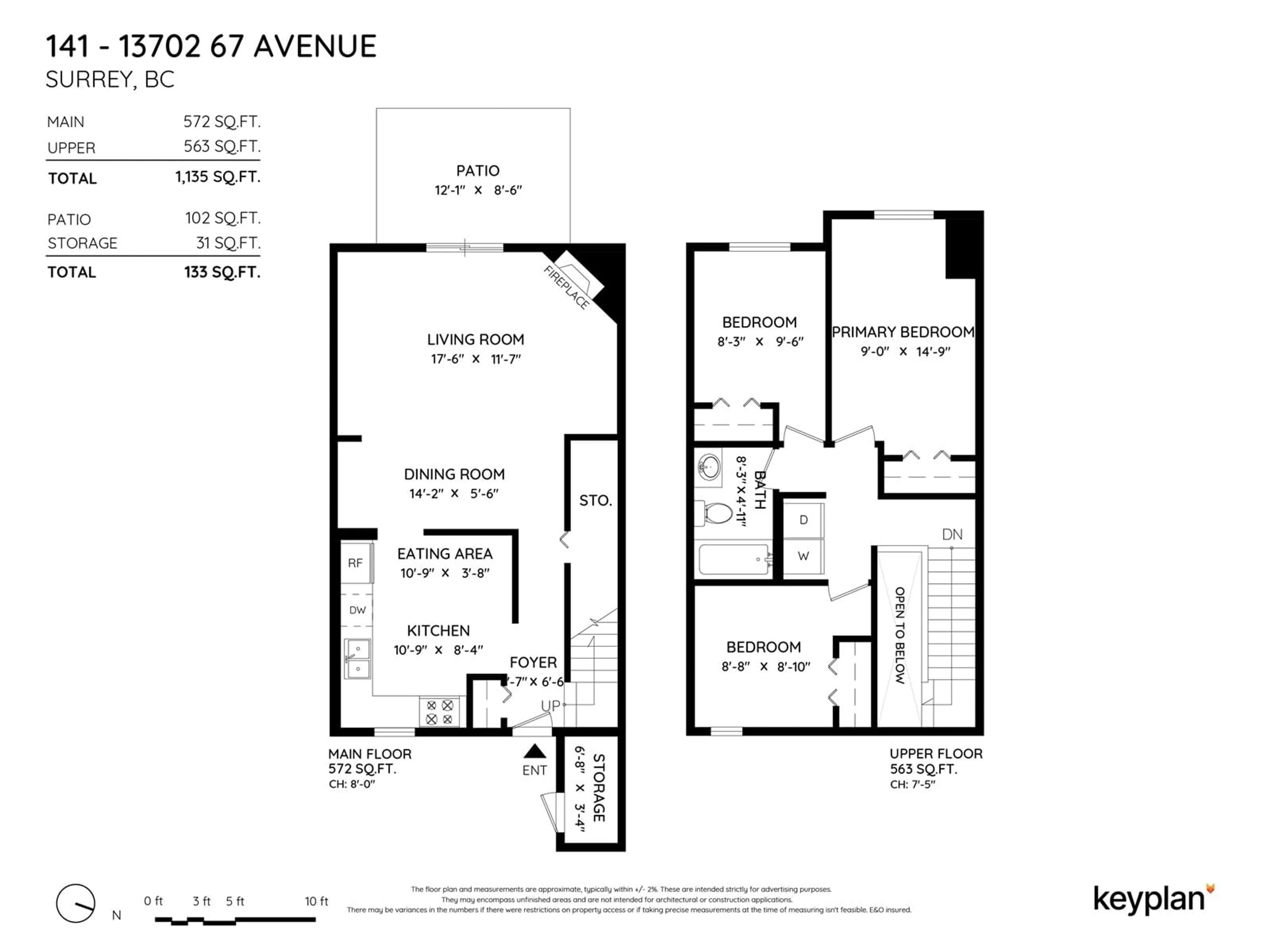 Floor plan for 141 13702 67 AVENUE, Surrey British Columbia V3W6X6
