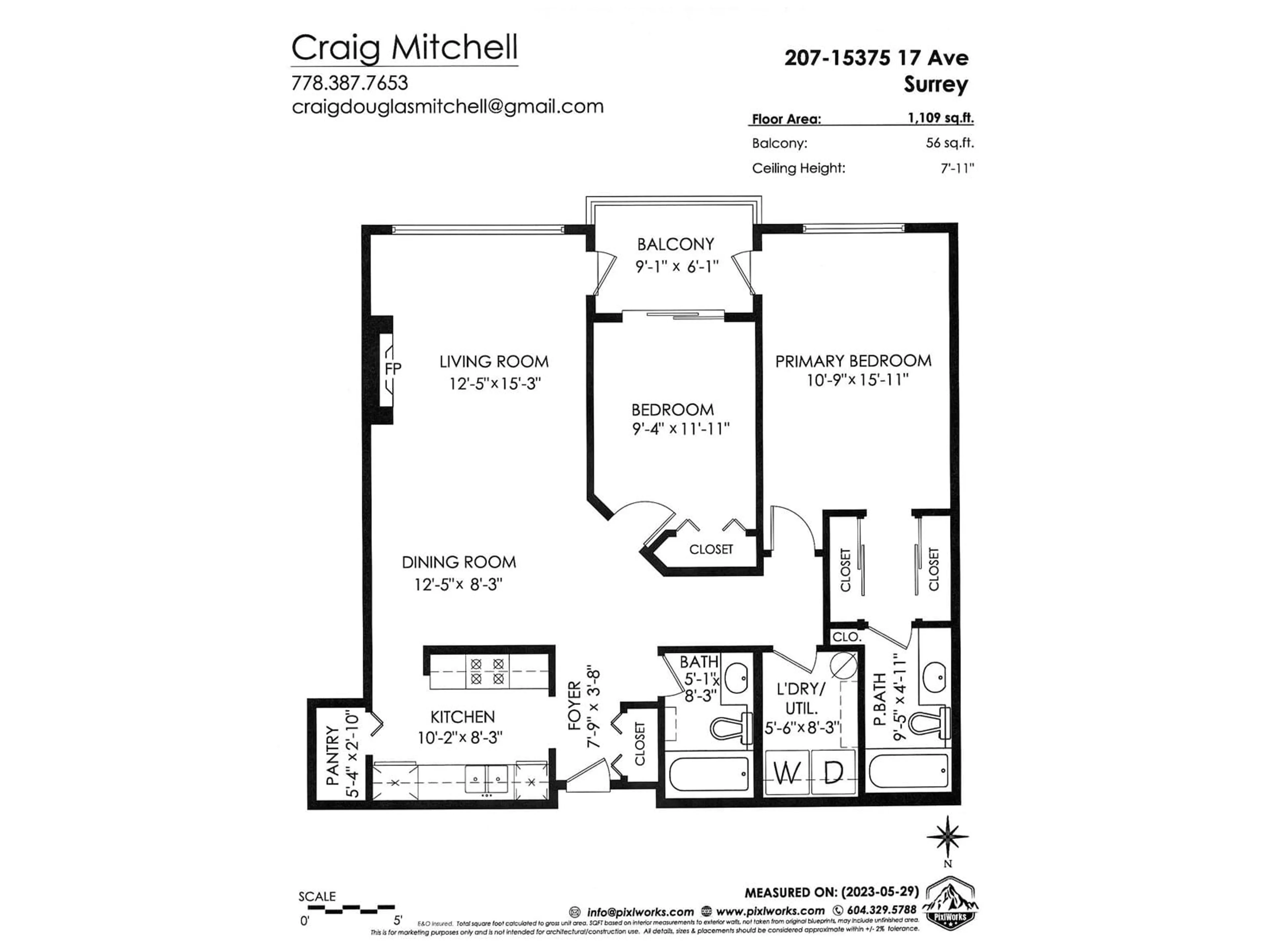 Floor plan for 207 15375 17 AVENUE, Surrey British Columbia V4A1T8