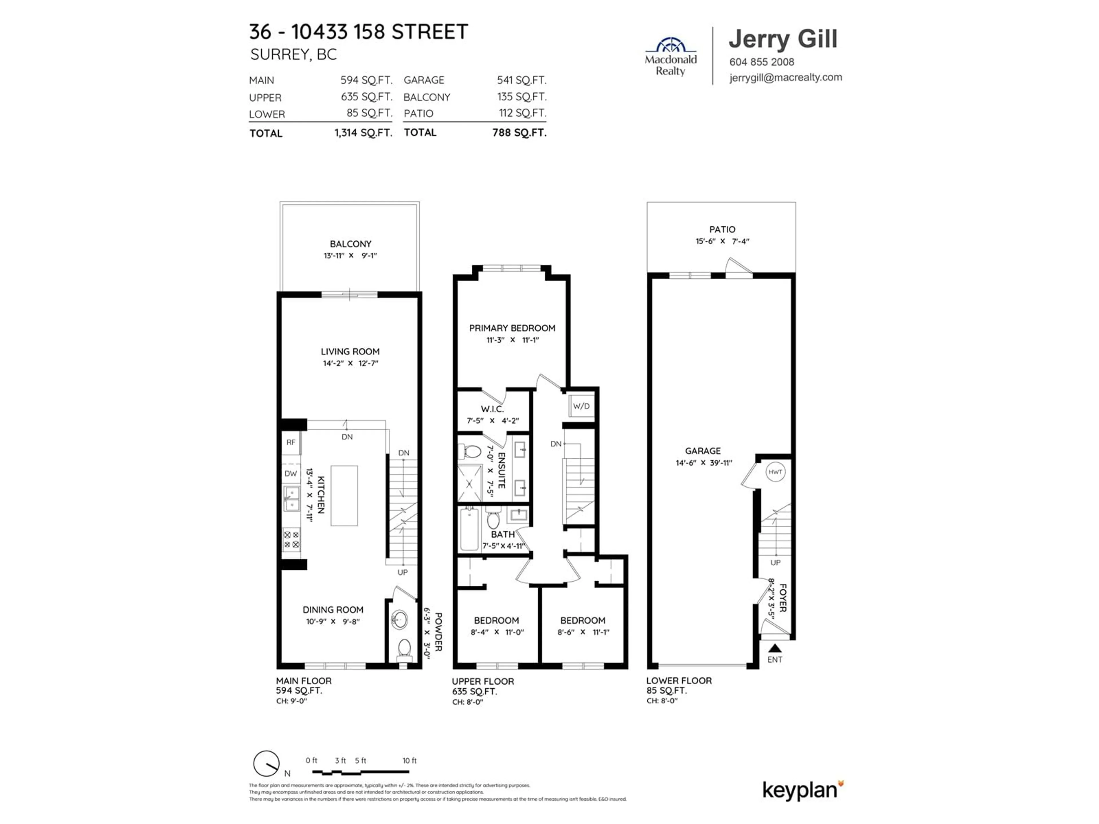 Floor plan for 36 10433 158 STREET, Surrey British Columbia V4N6S3