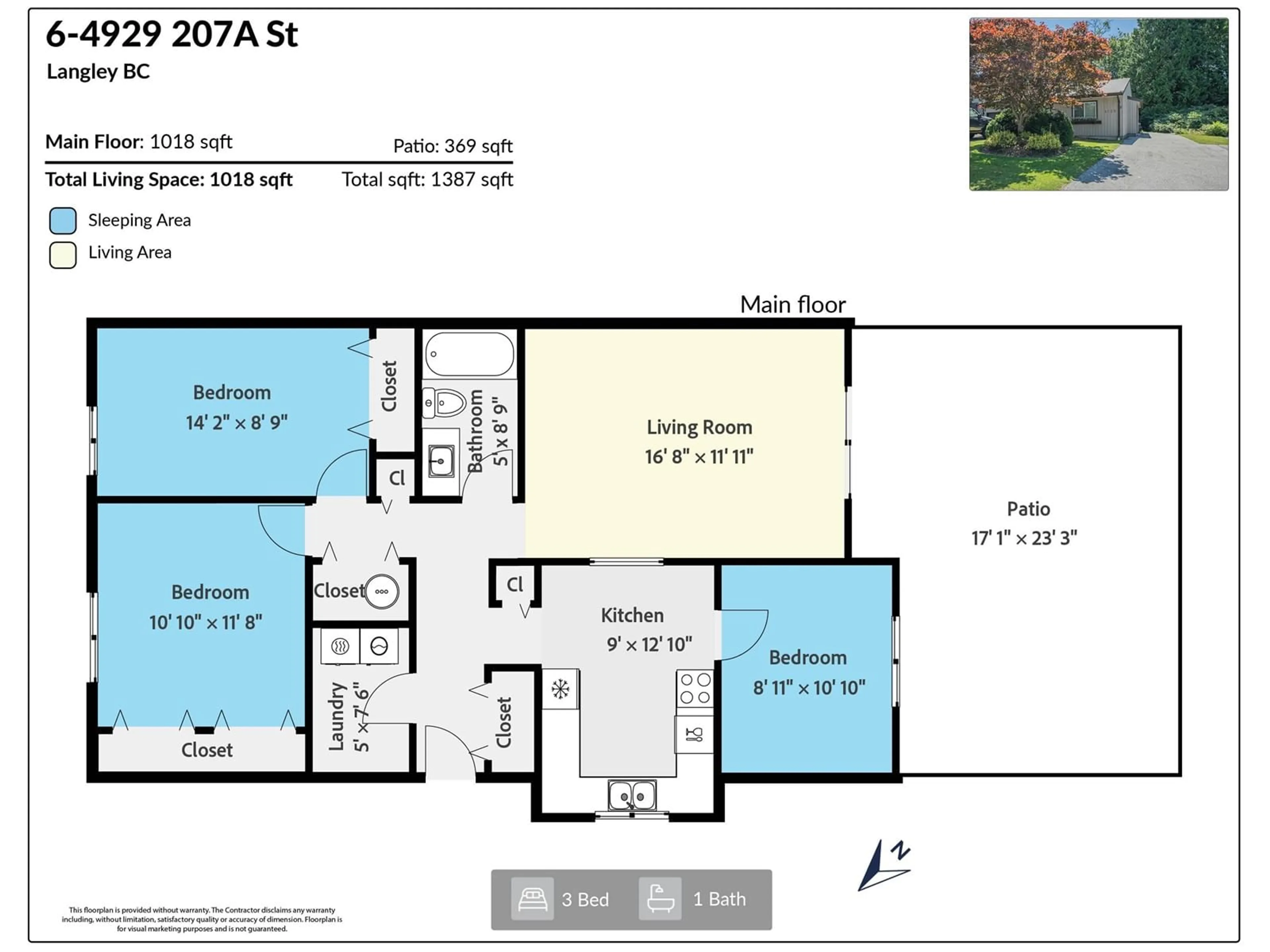 Floor plan for 6 4929 207A STREET, Langley British Columbia V3A6V9