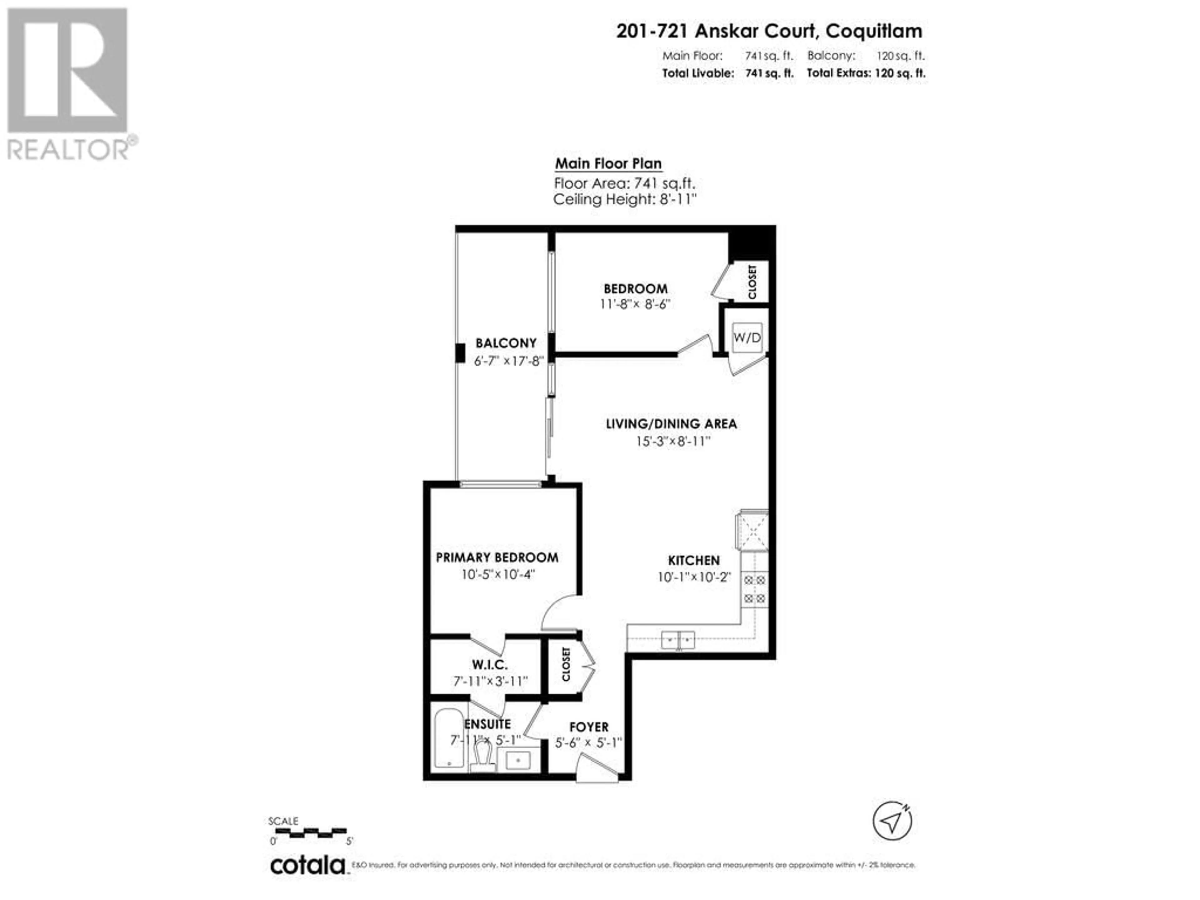 Floor plan for 201 721 ANSKAR COURT, Coquitlam British Columbia V3J0L4