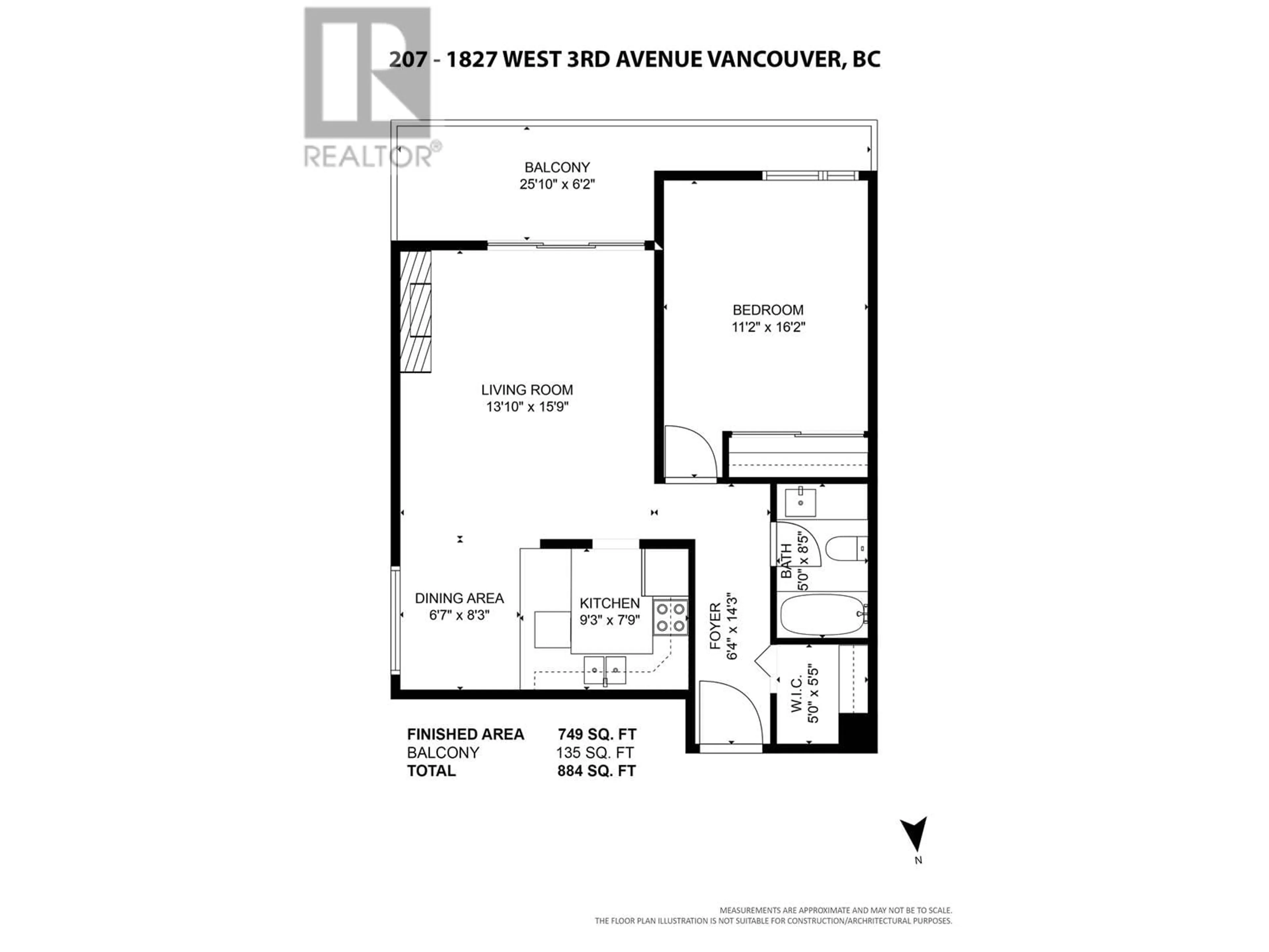 Floor plan for 207 1827 W 3RD AVENUE, Vancouver British Columbia V6J1K9