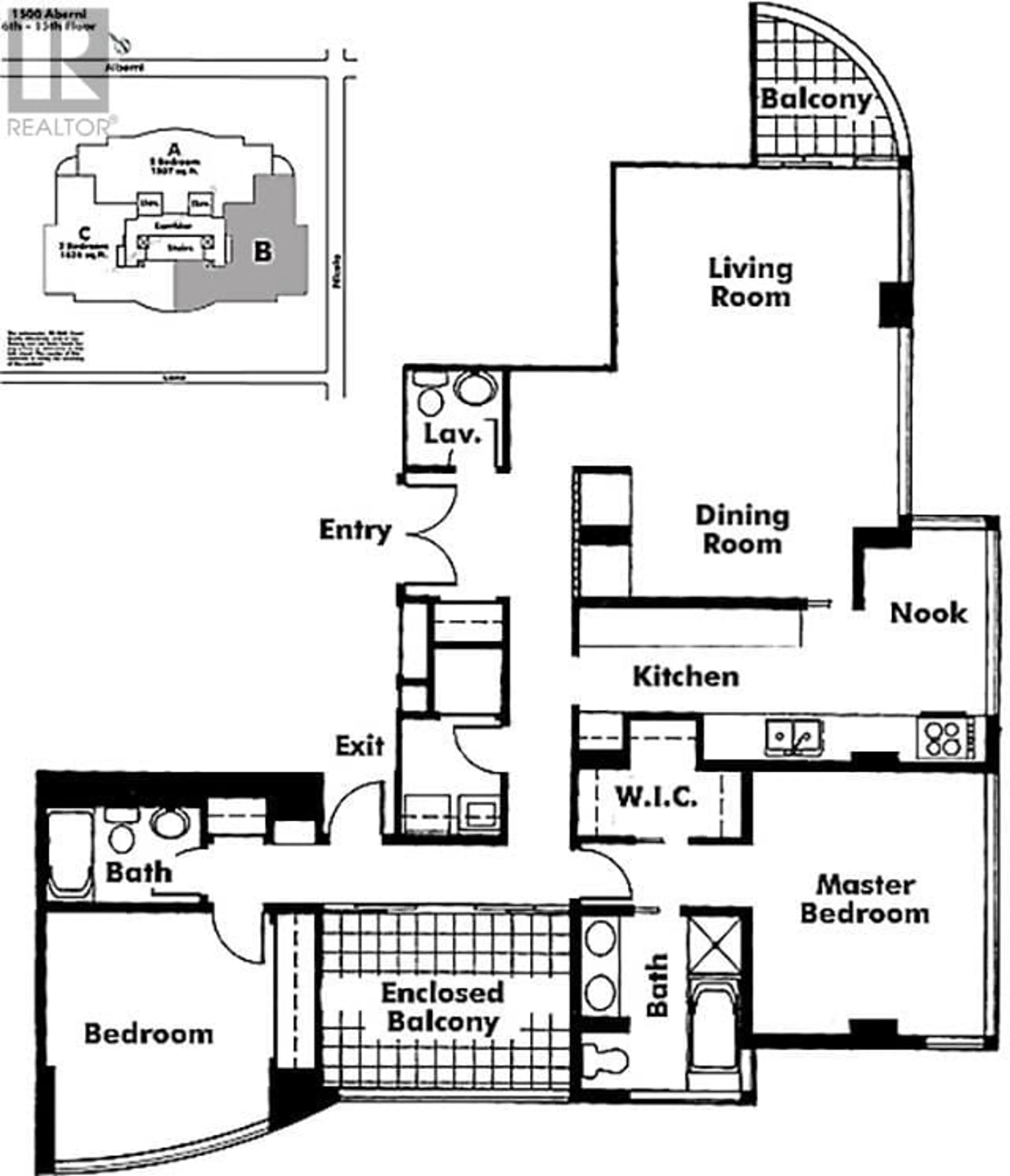 Floor plan for 9B 1500 ALBERNI STREET, Vancouver British Columbia V6G3C9