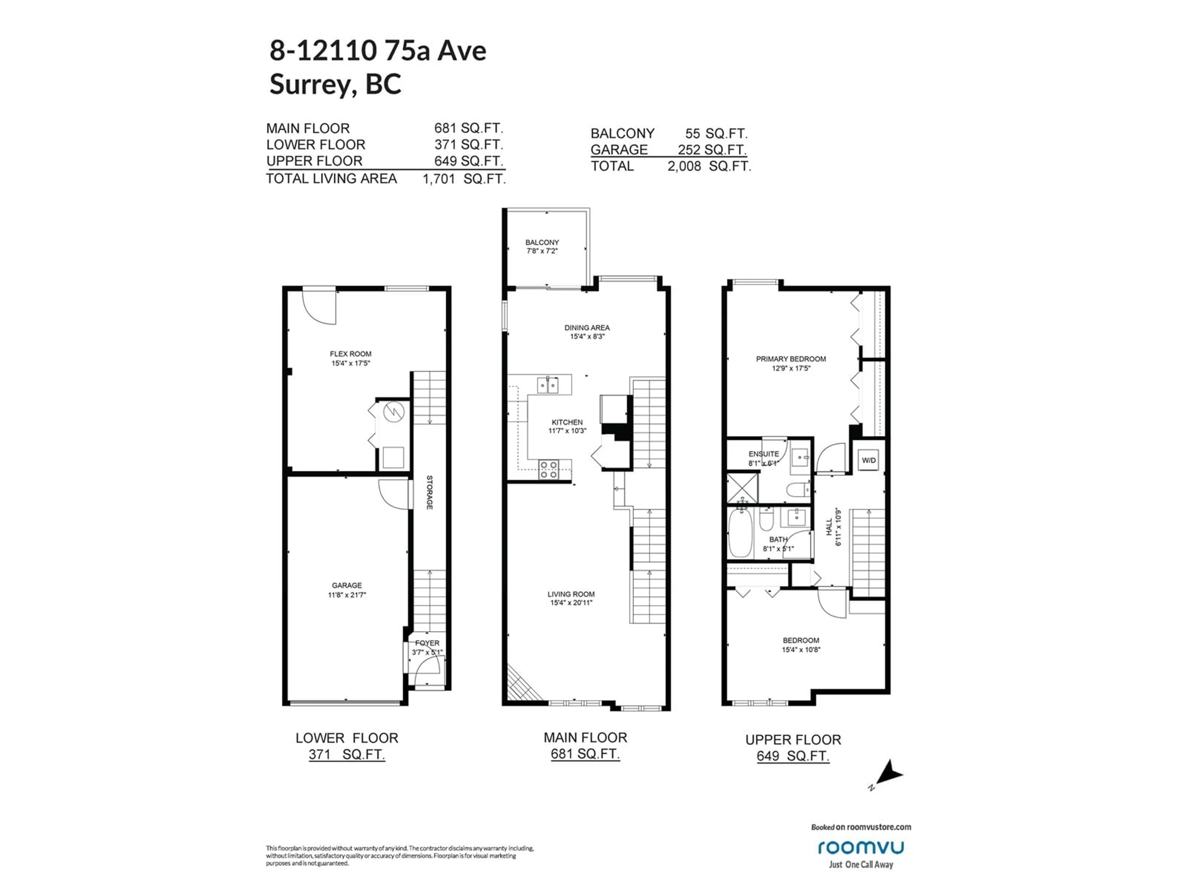 Floor plan for 8 12110 75A AVENUE, Surrey British Columbia V3W1M1