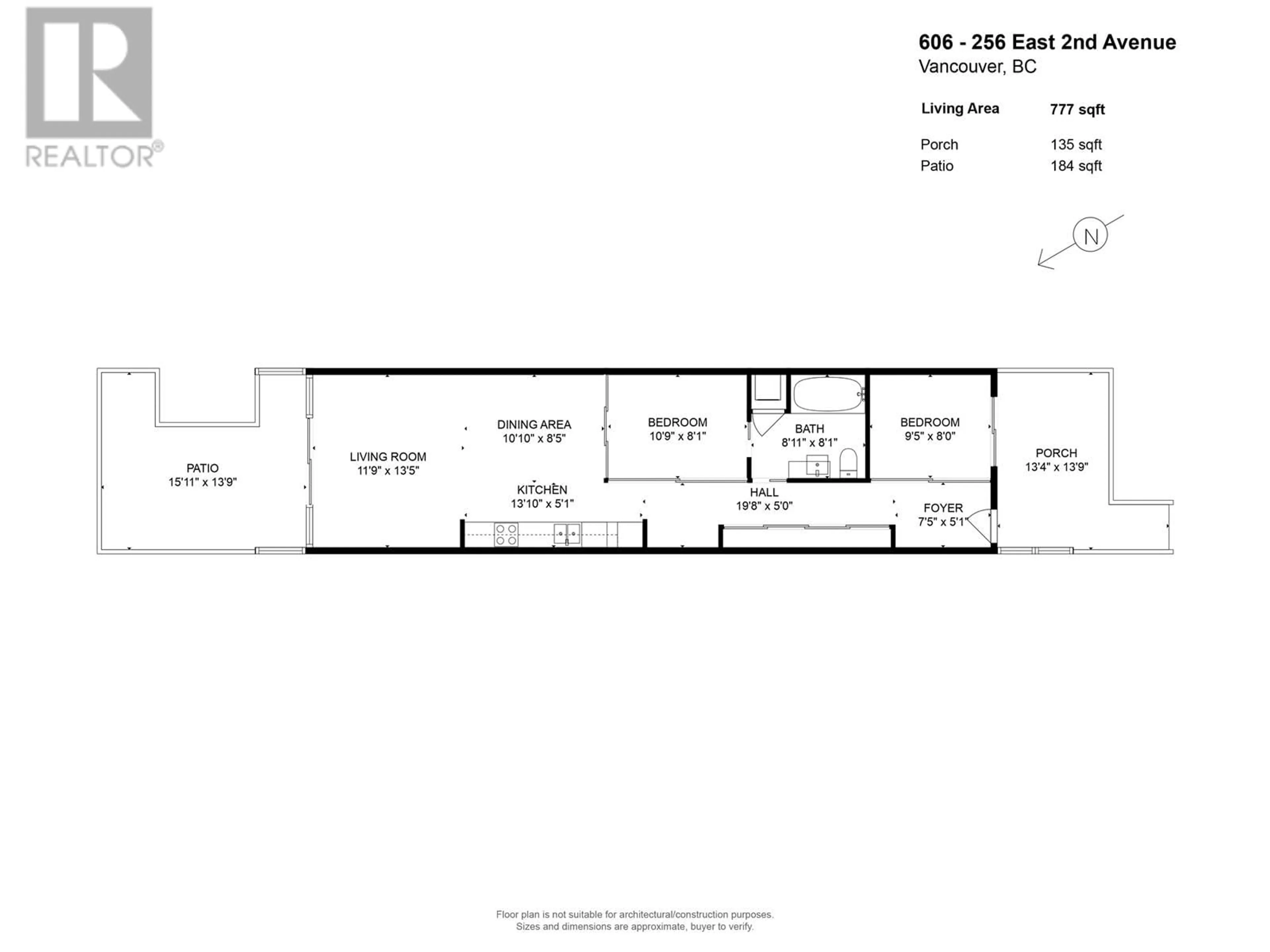 Floor plan for 606 256 E 2ND AVENUE, Vancouver British Columbia V5T0A7
