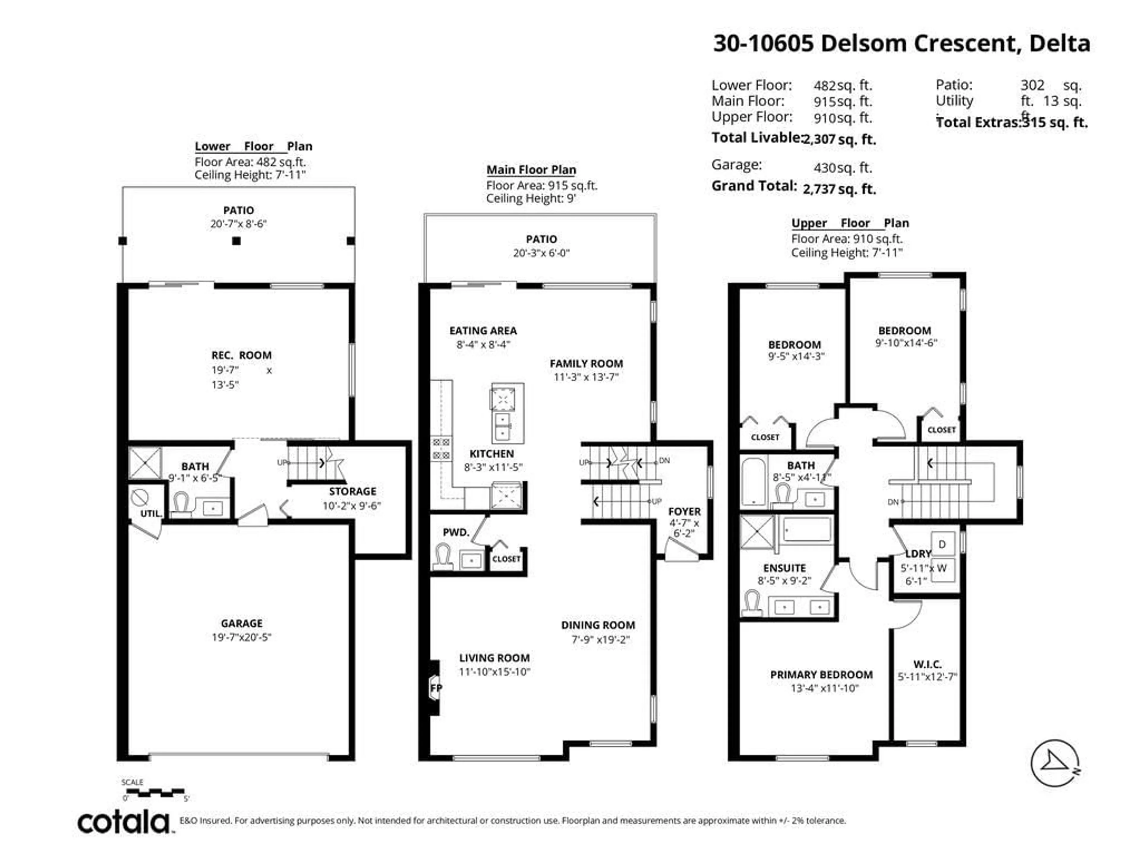 Floor plan for 30 10605 DELSOM CRESCENT, Delta British Columbia V4C0A4