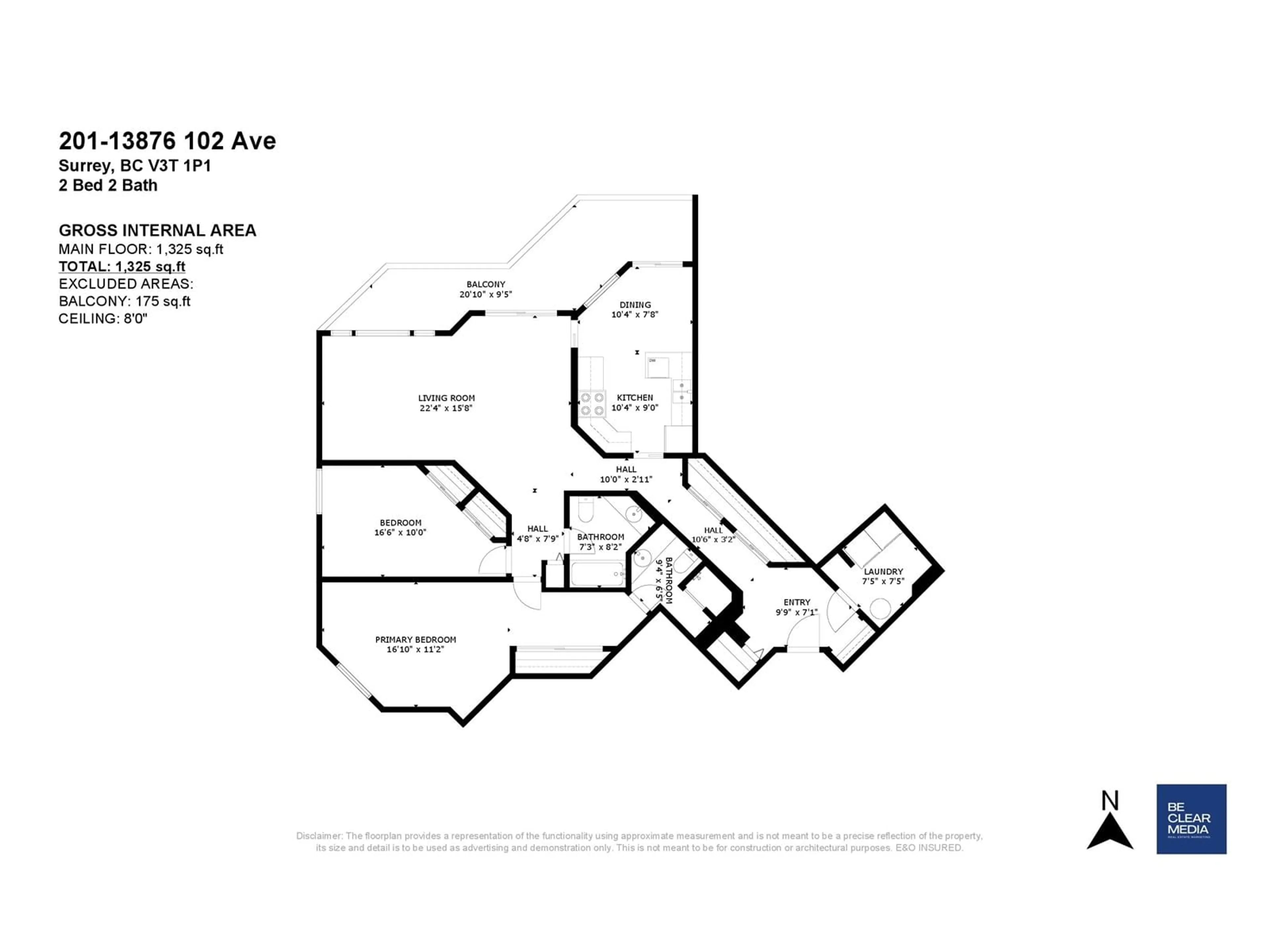 Floor plan for 201 13876 102 AVENUE, Surrey British Columbia V3T1P1