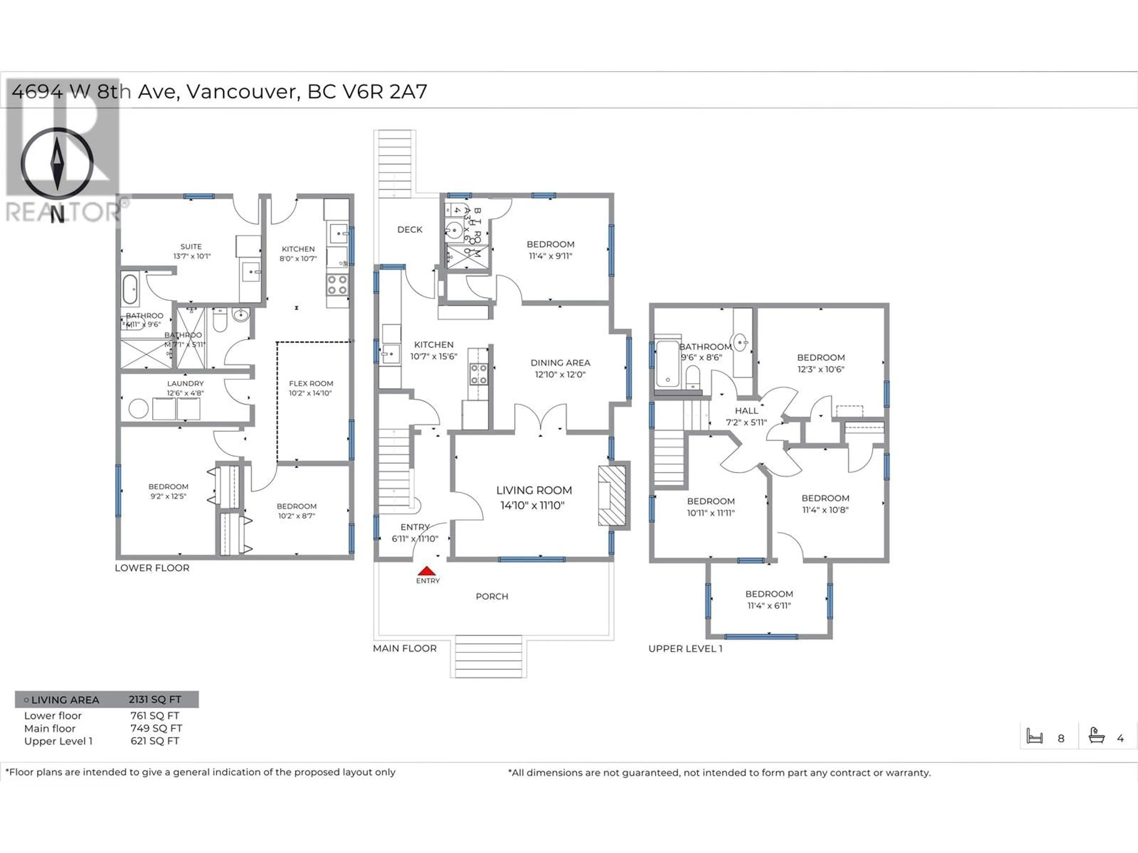 Floor plan for 4694 W 8TH AVENUE, Vancouver British Columbia V6R2A7