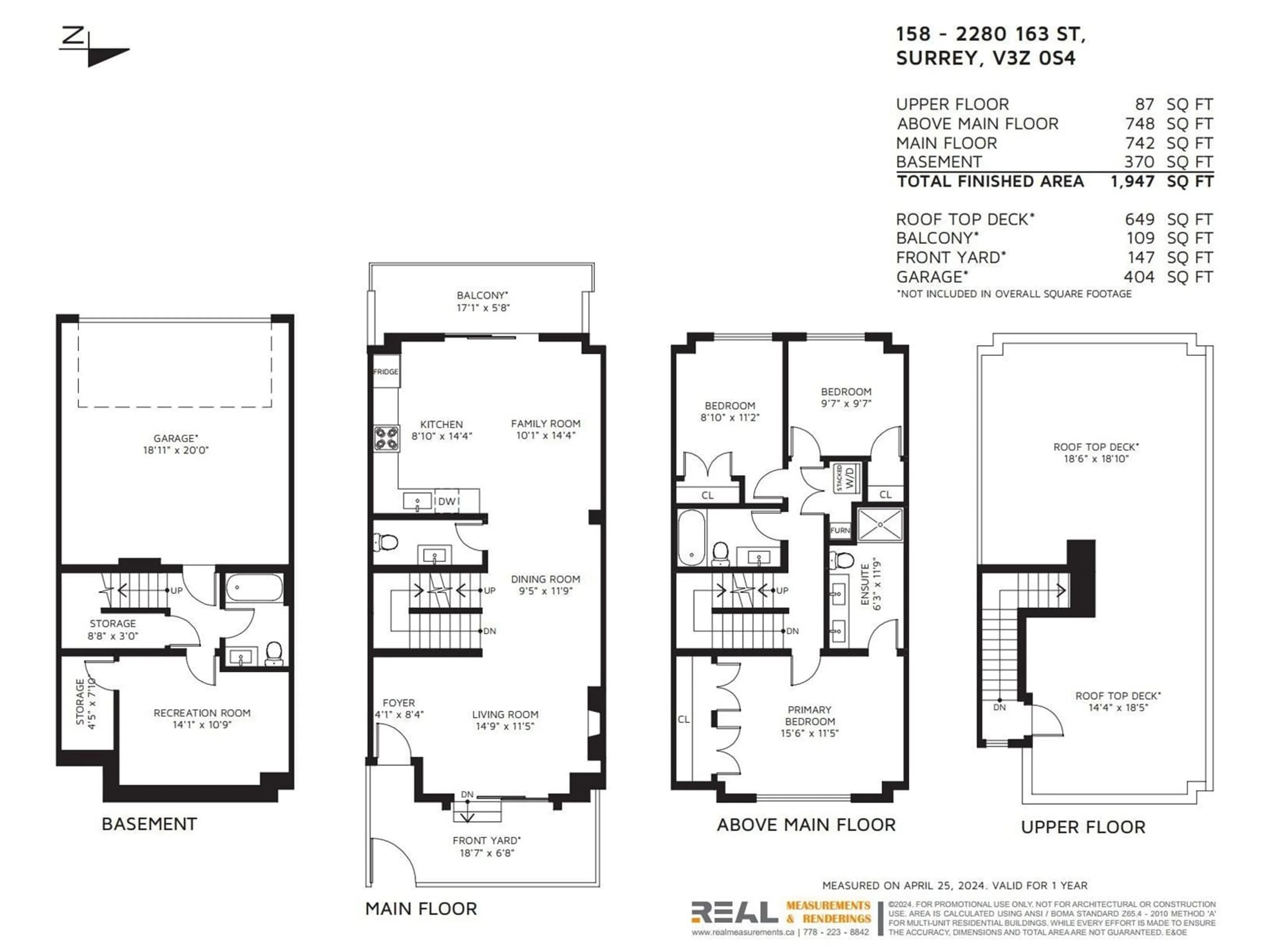 Floor plan for 158 2280 163 STREET, Surrey British Columbia V3Z0S4