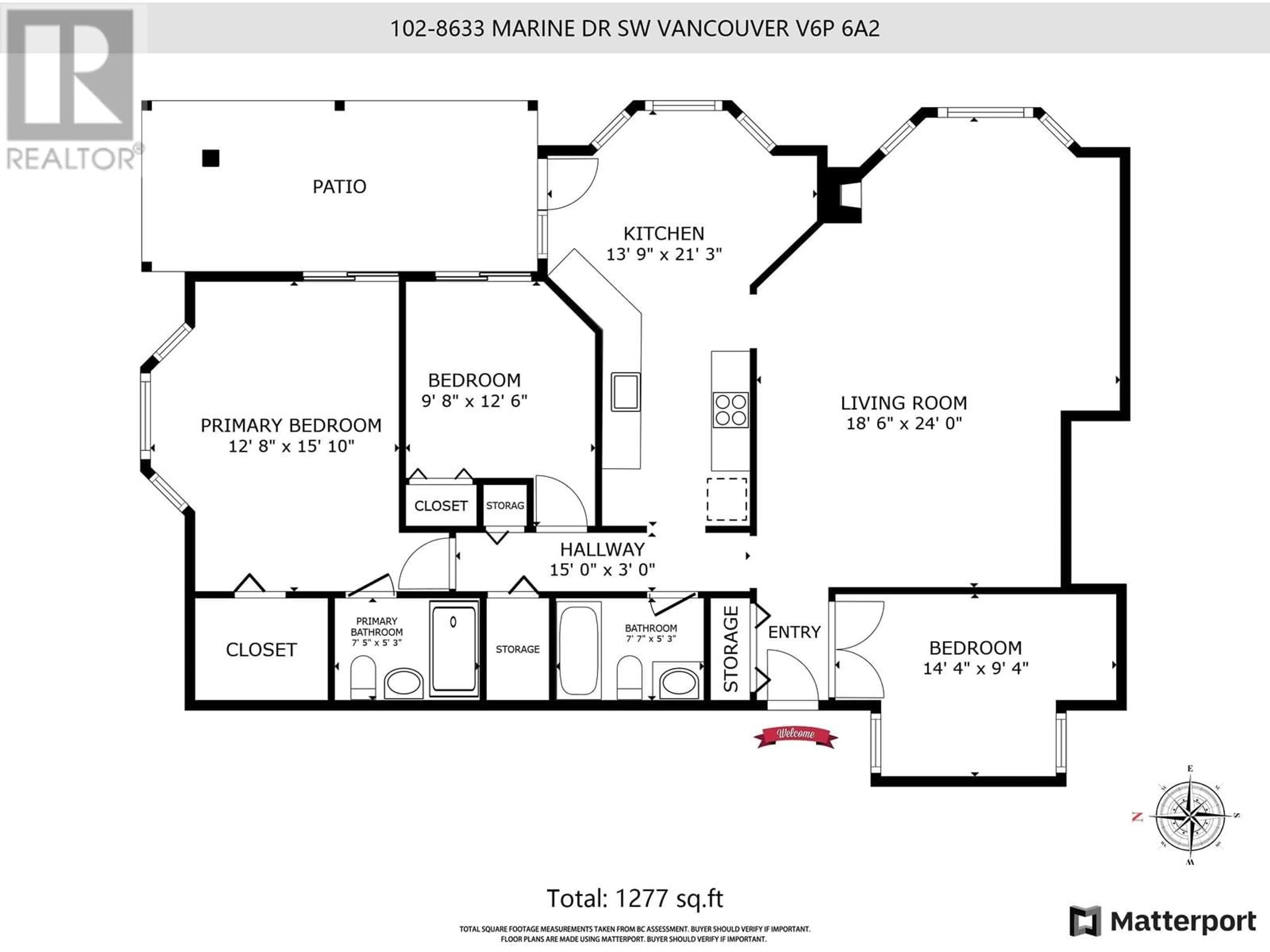 Floor plan for 102 8633 SW MARINE DRIVE, Vancouver British Columbia V6P6A2