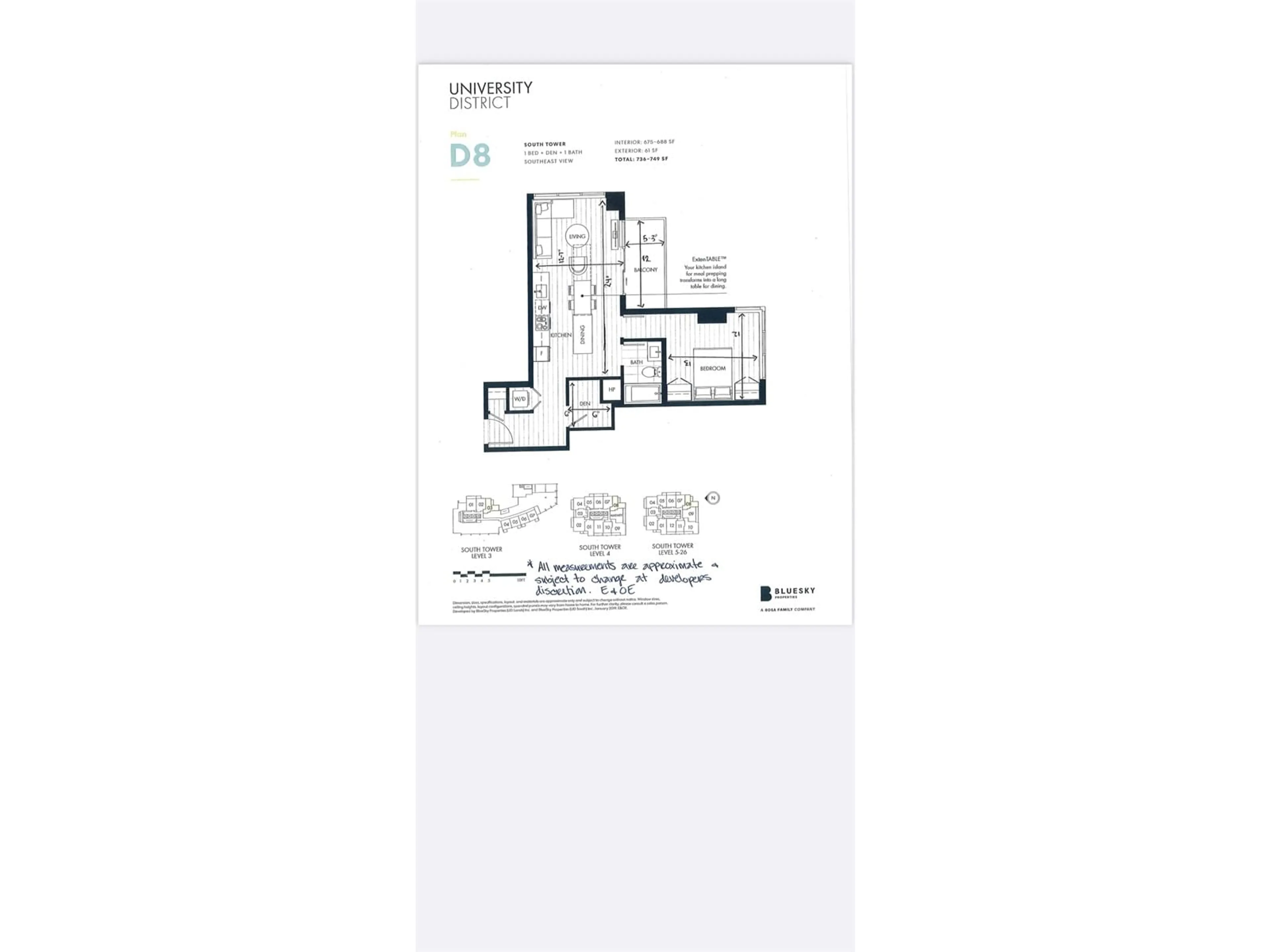 Floor plan for 808 10448 UNIVERSITY DRIVE, Surrey British Columbia V3T0S7