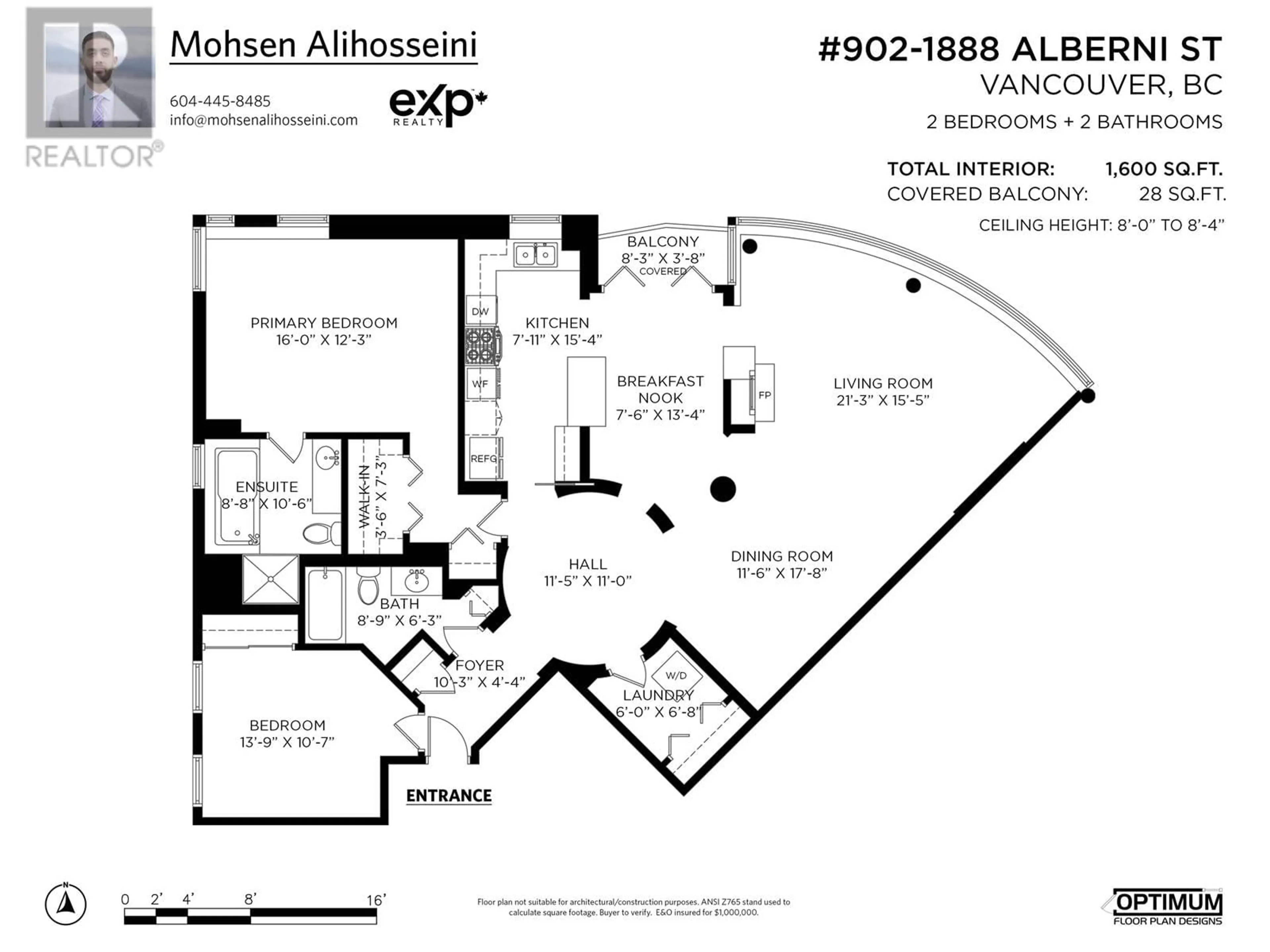 Floor plan for 902 1888 ALBERNI STREET, Vancouver British Columbia V6G1B3