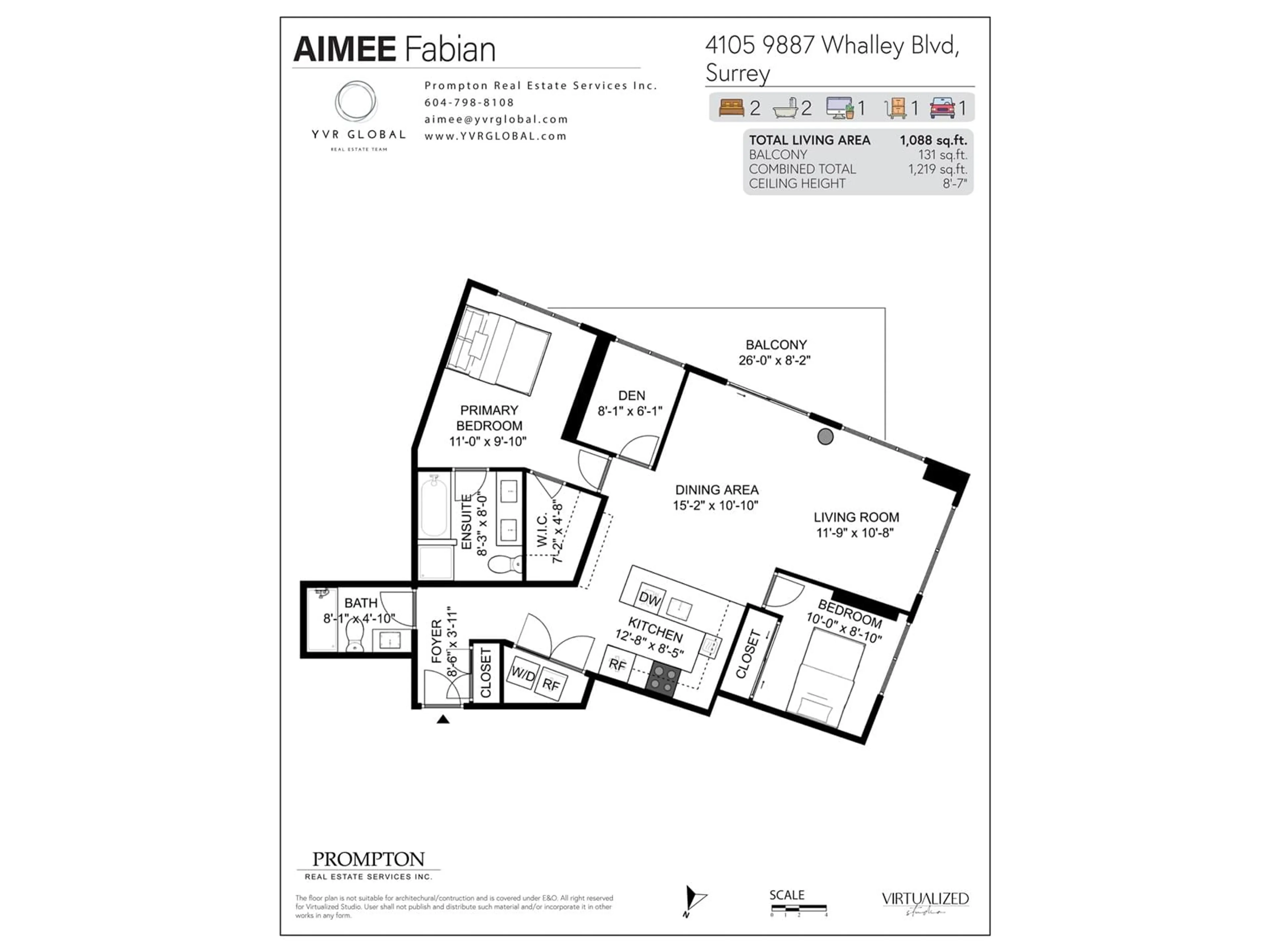 Floor plan for 4105 9887 WHALLEY BOULEVARD, Surrey British Columbia V3T0P4
