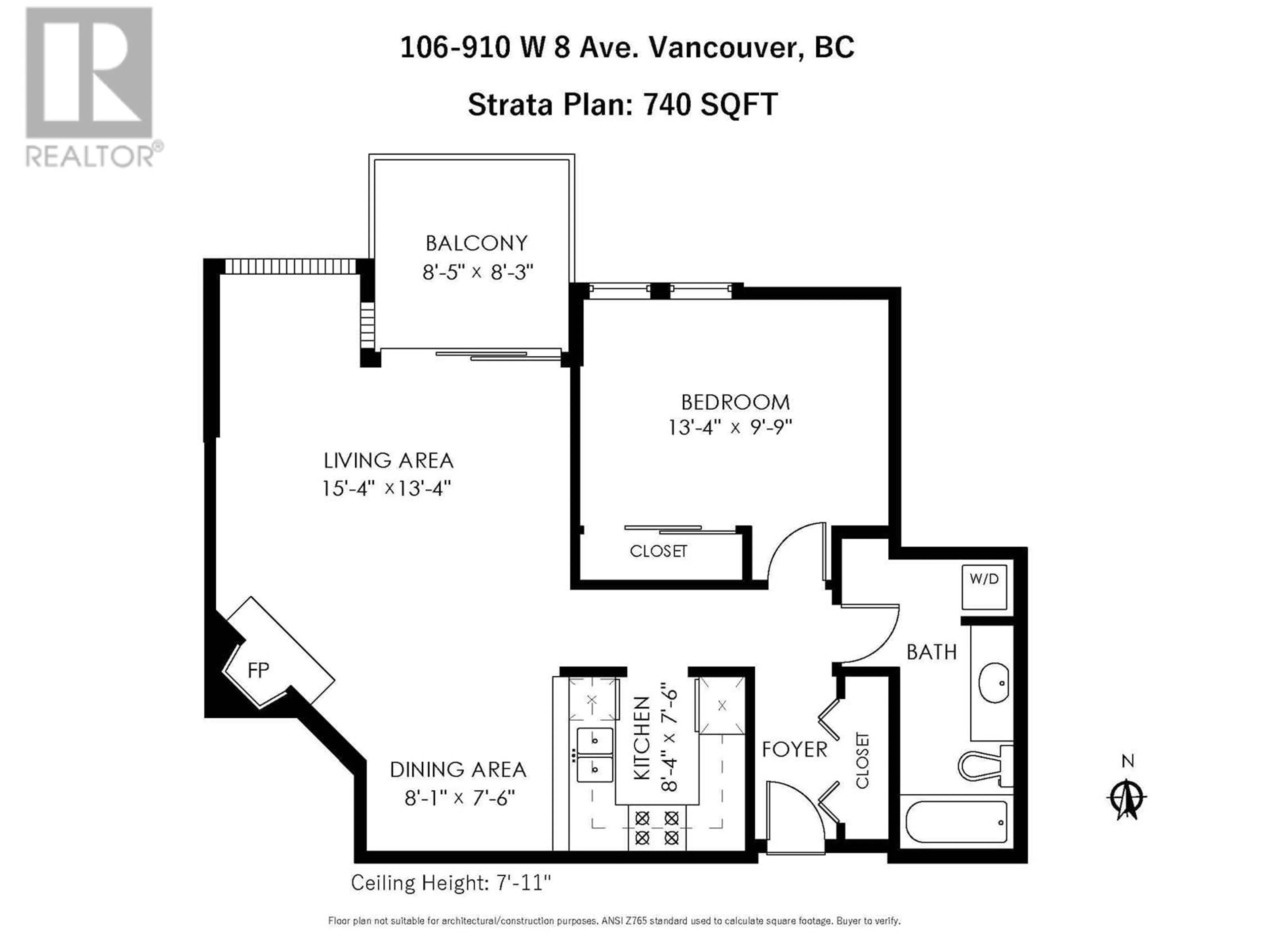 Floor plan for 106 910 W 8TH AVENUE, Vancouver British Columbia V5Z1E5