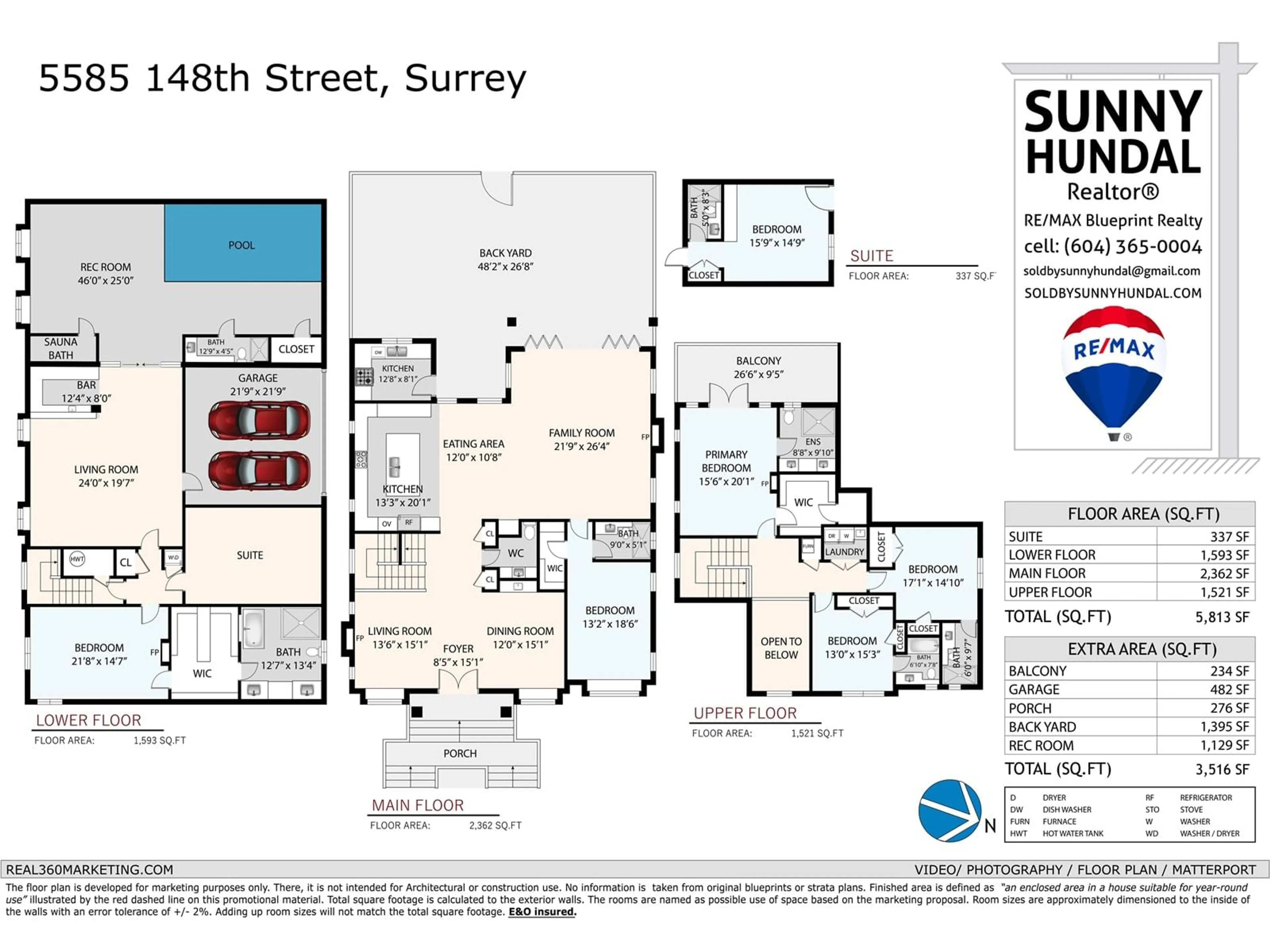 Floor plan for 5585 148 STREET, Surrey British Columbia V3S3B5