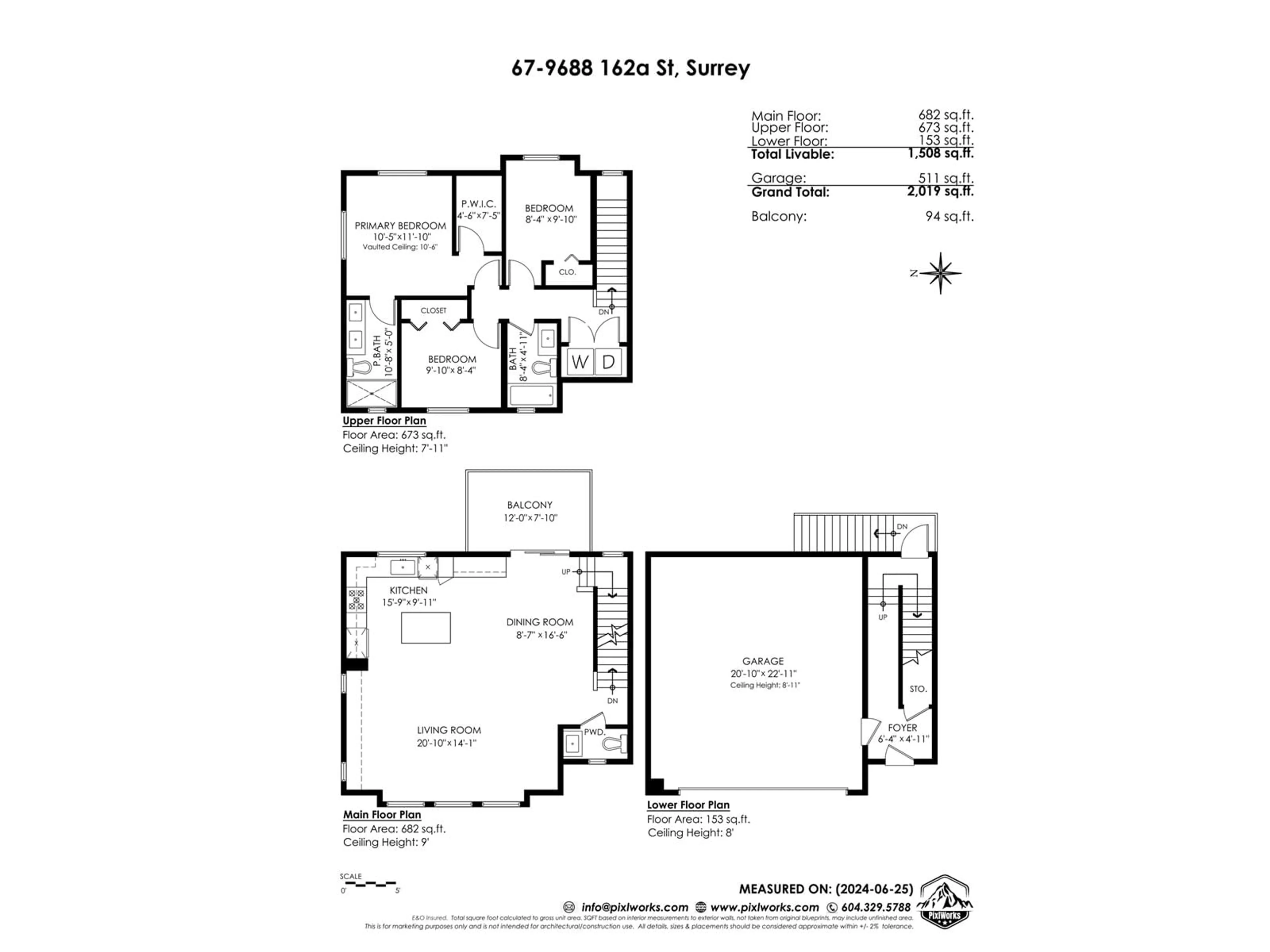 Floor plan for 67 9688 162A STREET, Surrey British Columbia V4N6V3
