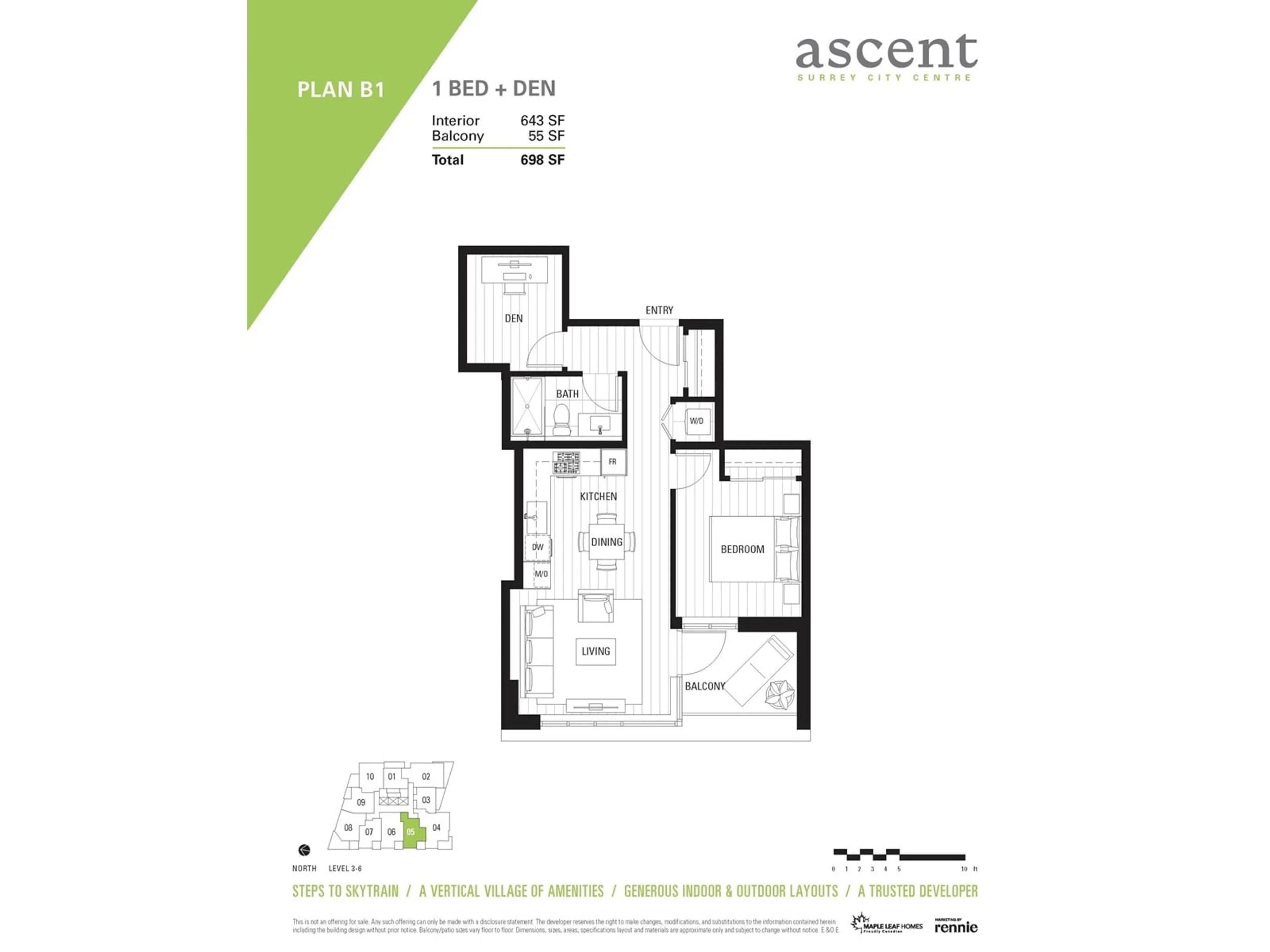 Floor plan for 505 10428 WHALLEY BOULEVARD, Surrey British Columbia V3T1W6